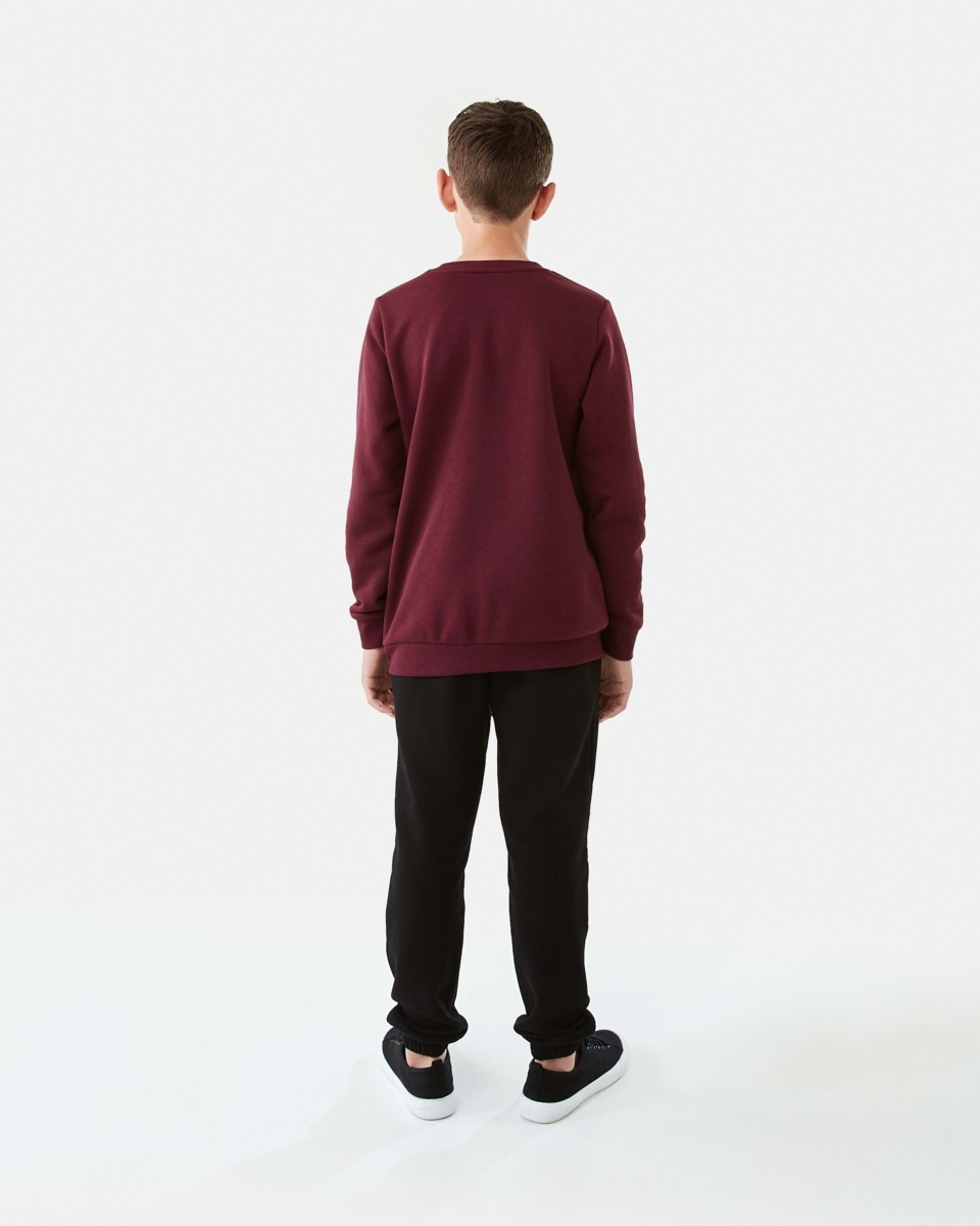 6 Basic Crew Sweatshirt Burgundy, 6 of 9