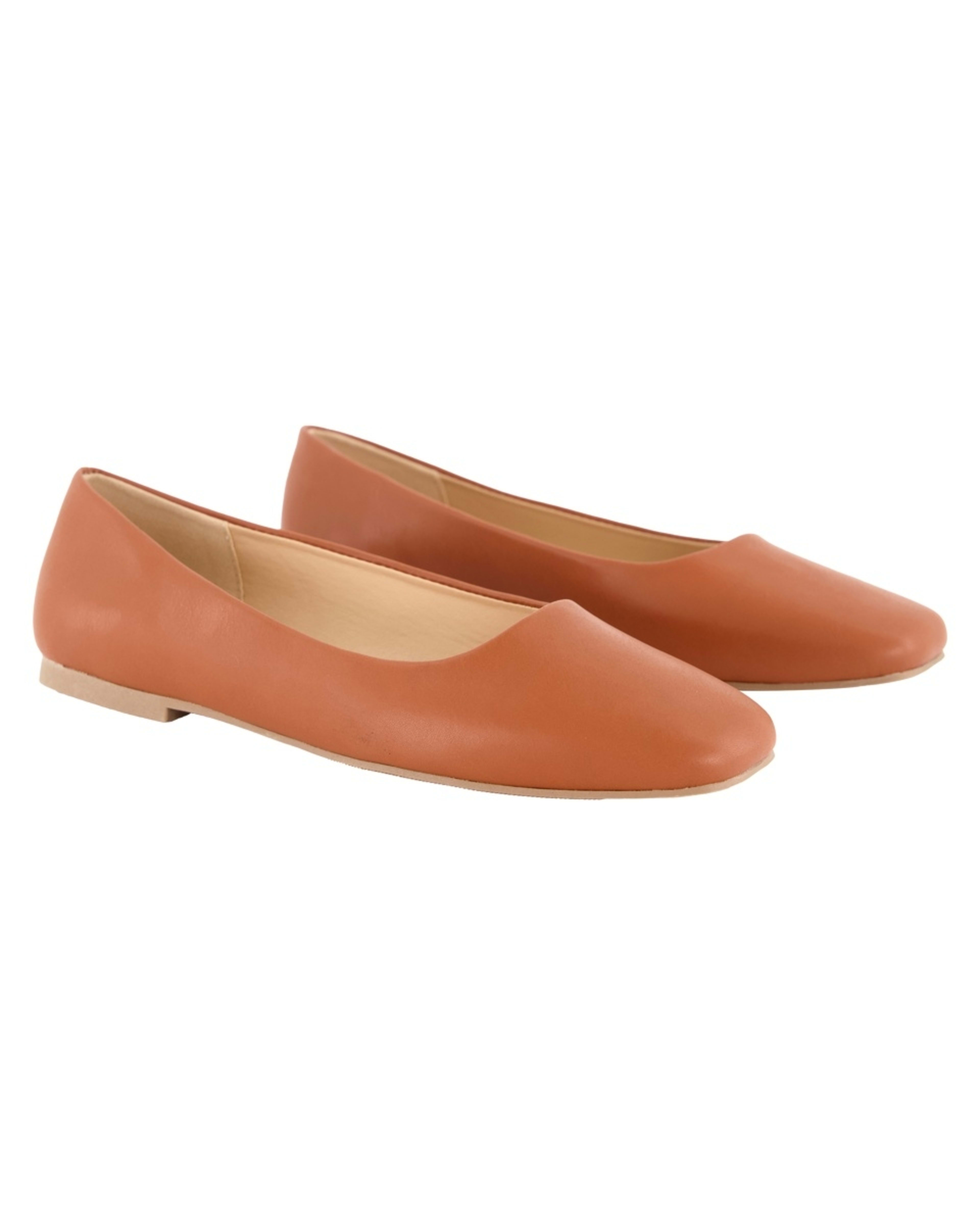 3 Square Toe Ballet Flats RICH TAN, 3 of 3