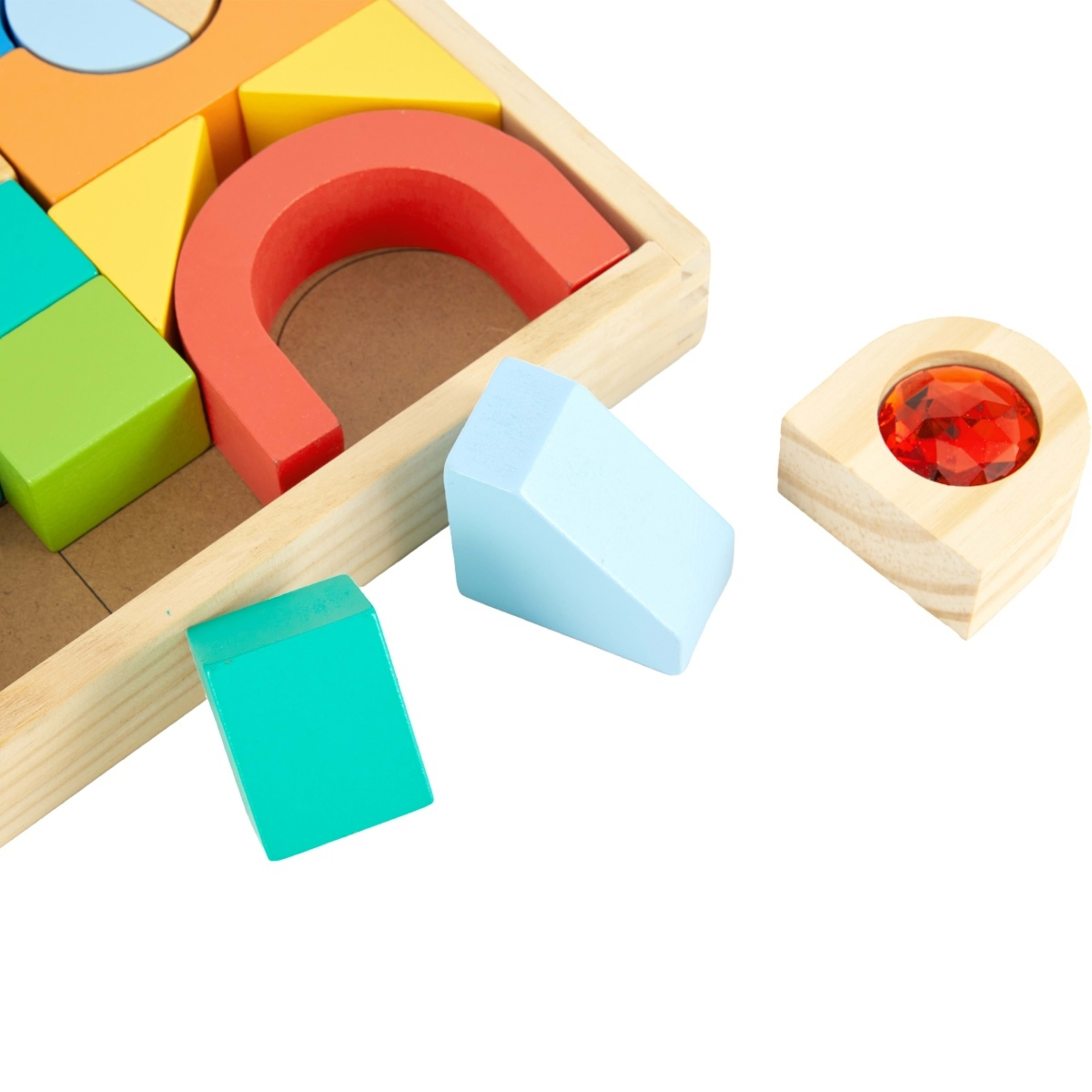 4 Wooden Gem Rainbow Block Set, 4 of 6