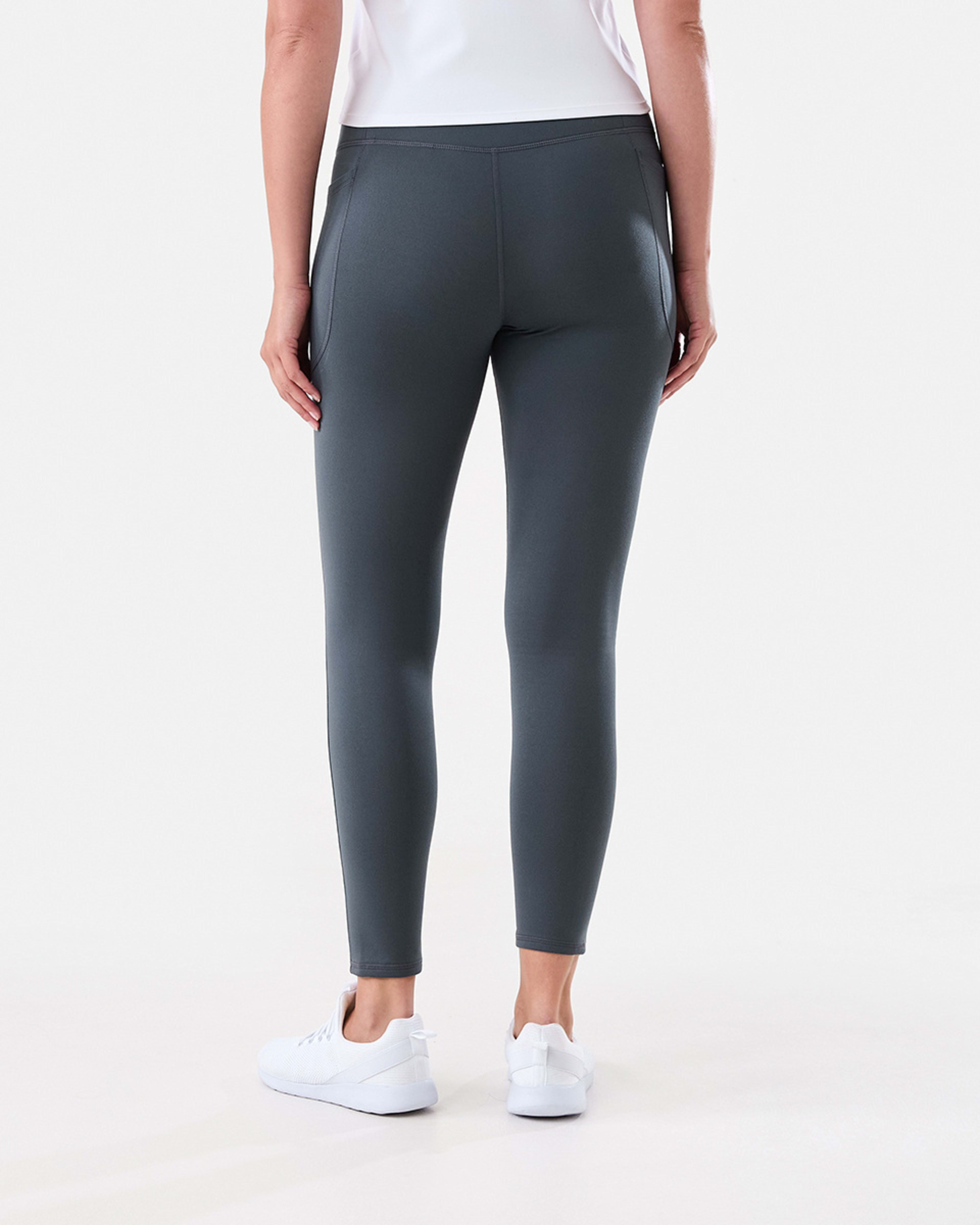 3 Active Womens Full Length Fleece Leggings HARMONY GREY, 3 of 5