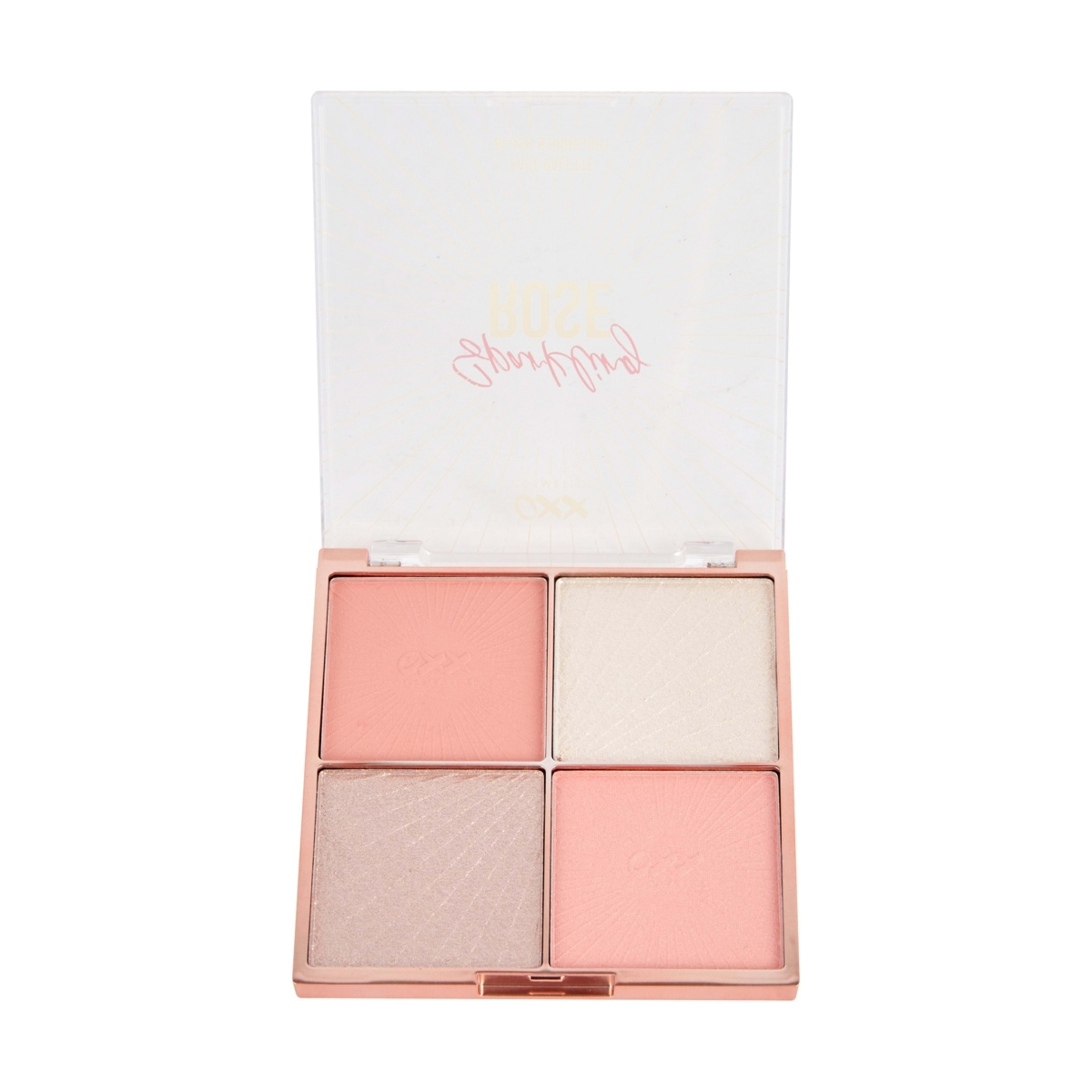 2 OXX Cosmetics 4 Shades Sparkling Rose Blush and Highlight Face Palette, 2 of 6