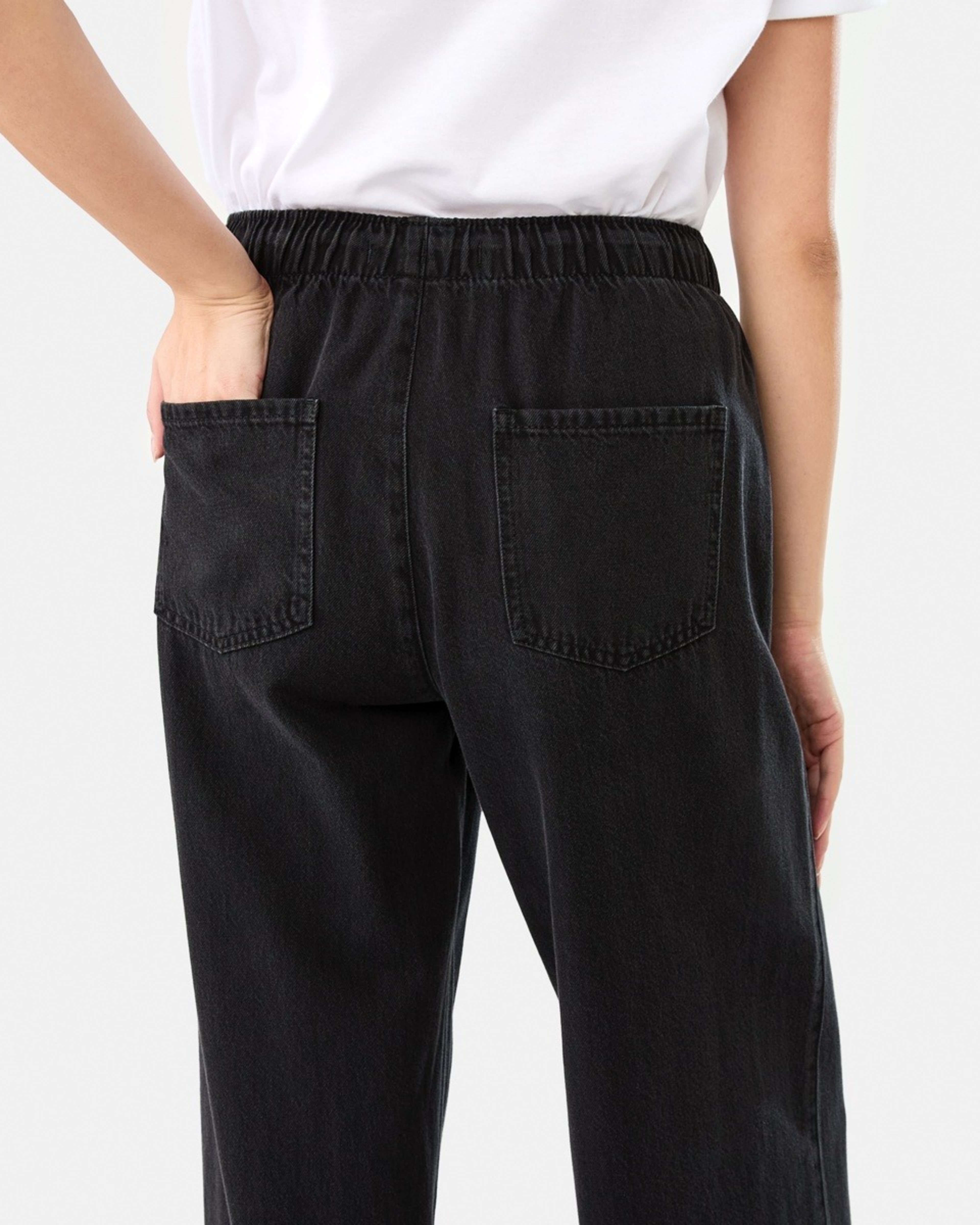 8 Comfort Wide Leg Jeans BLACK WASH, 8 of 9
