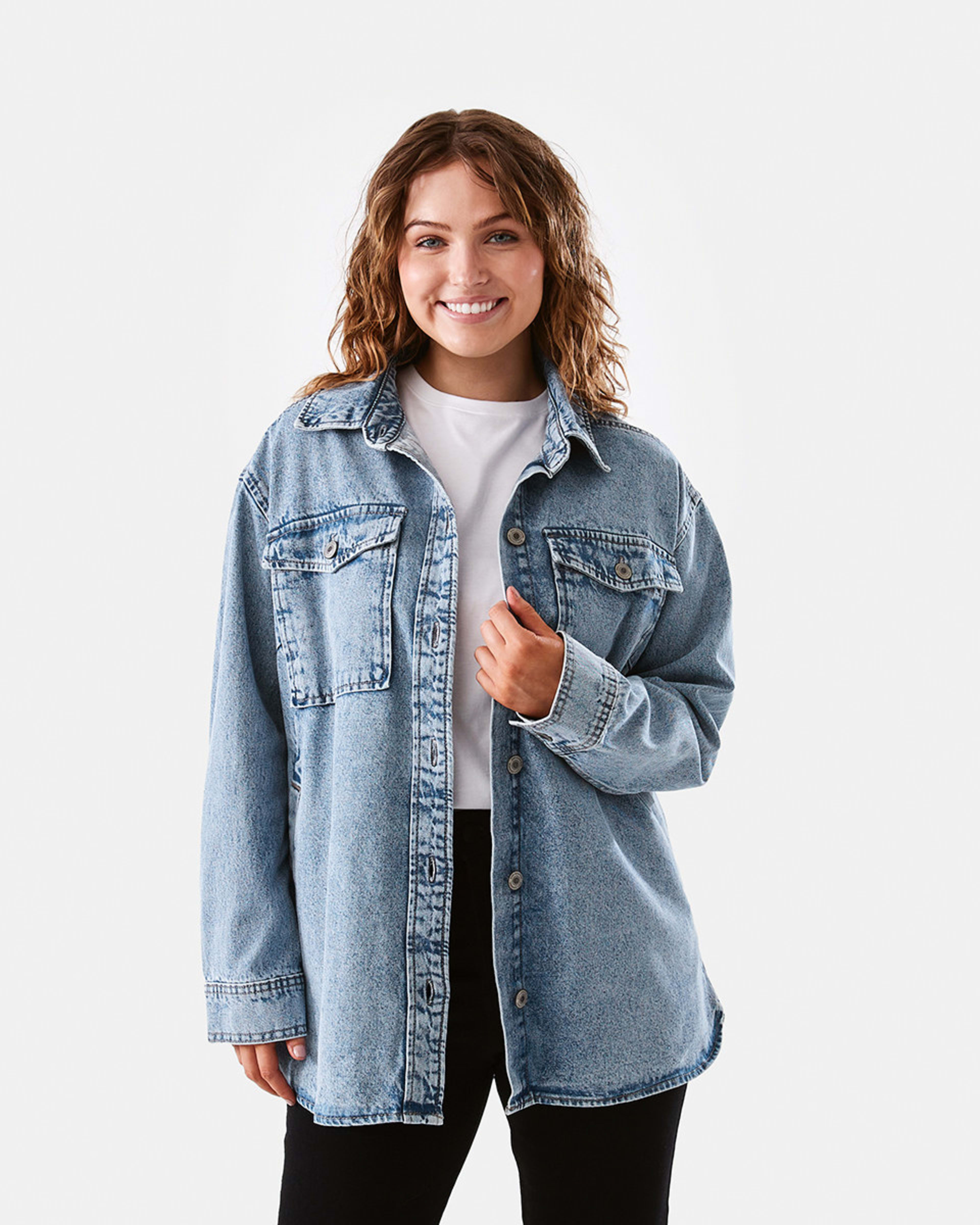 1 Denim Shacket Light Wash