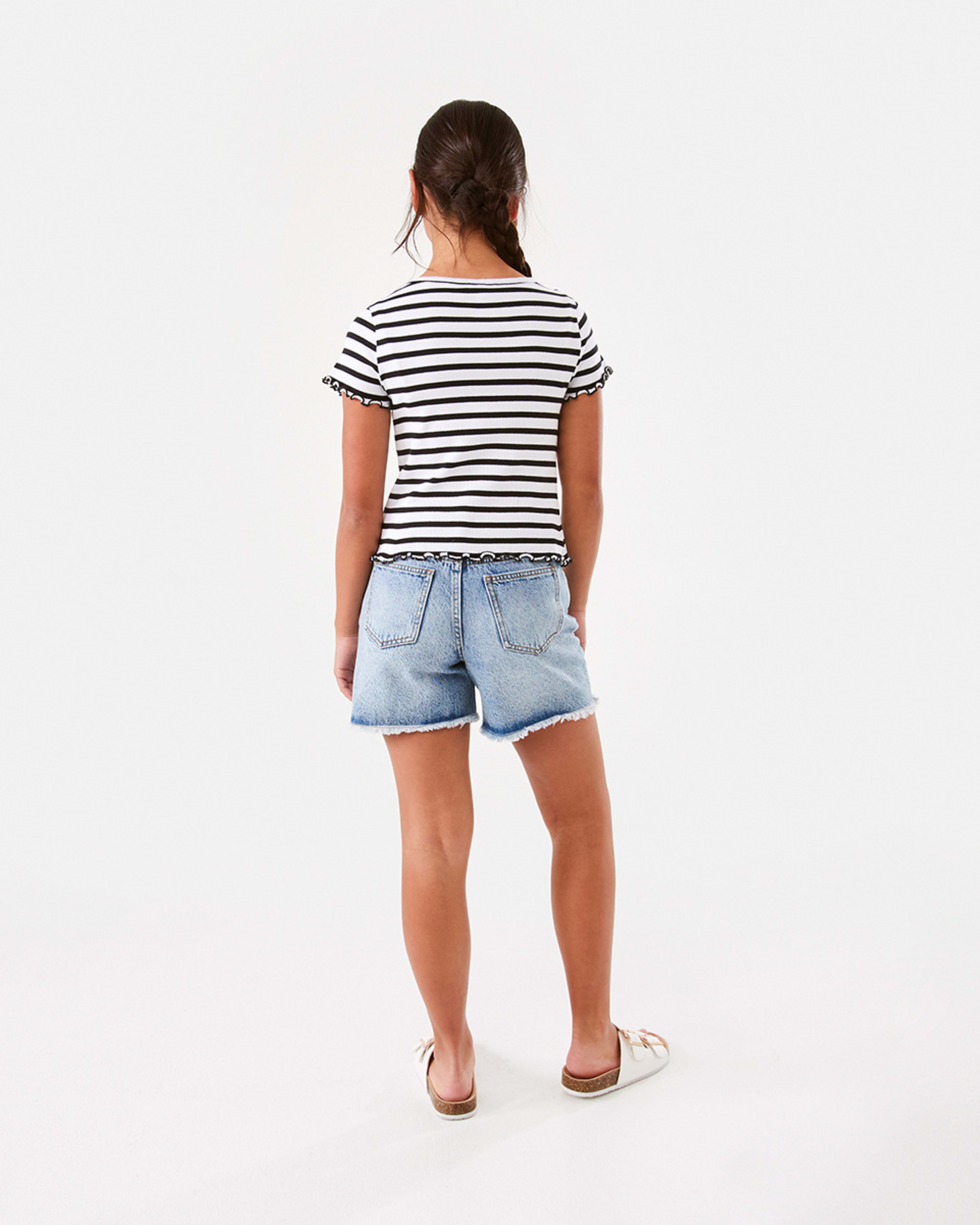 8 Ruched V-Neck Top Blk Stripe, 8 of 10