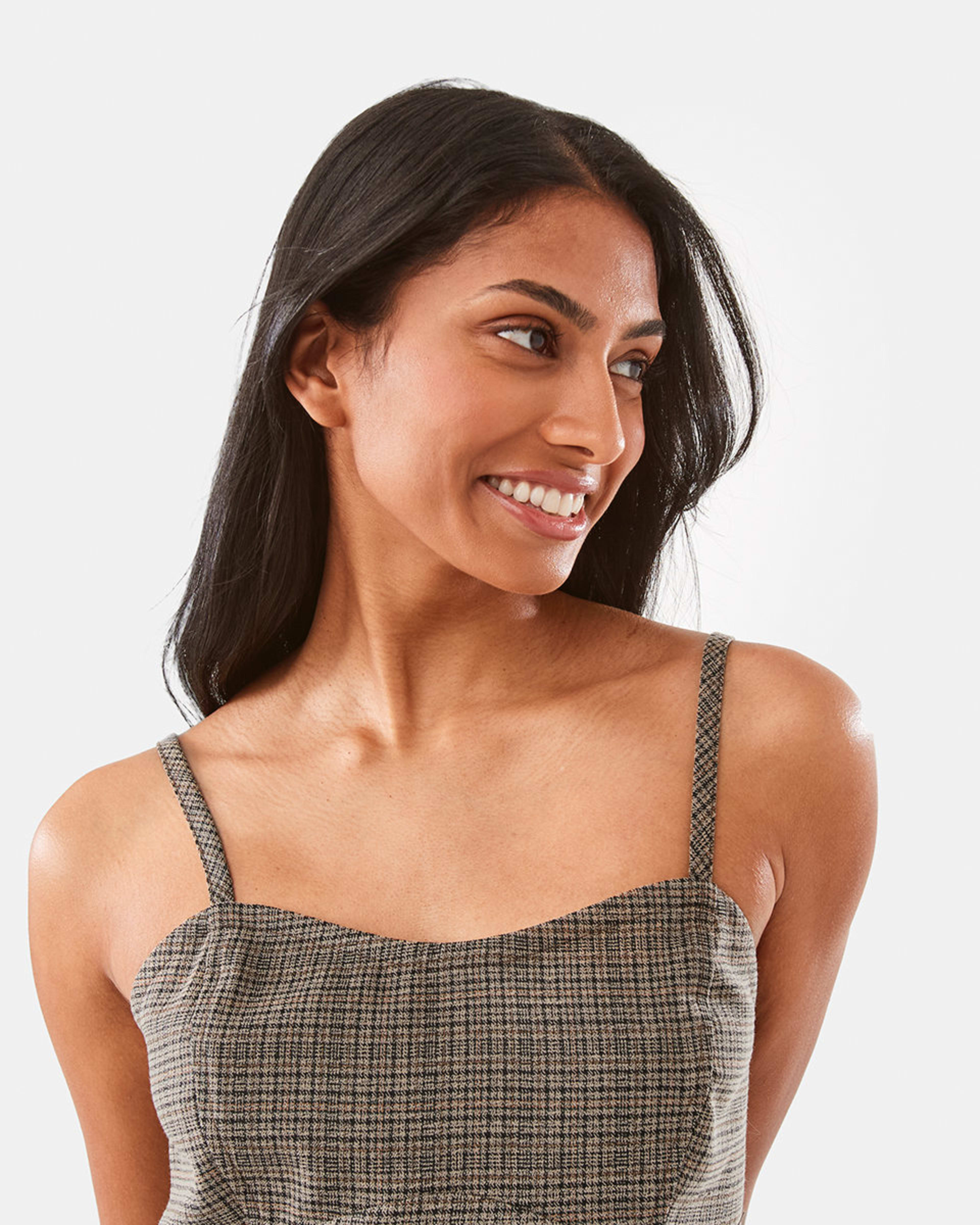 7 Sleeveless Bustier Mini Dress Plaid, 7 of 10