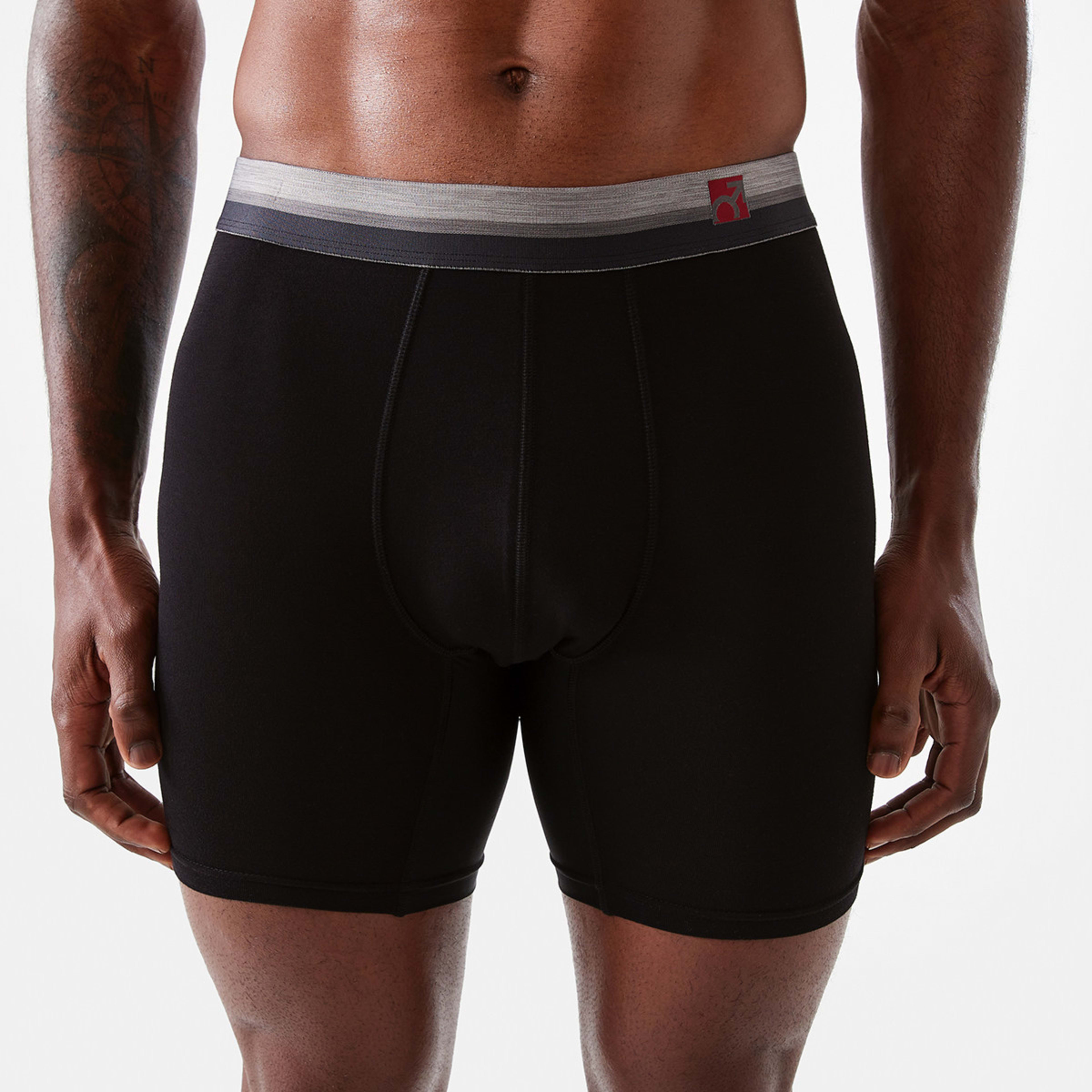 1 Anti-ride Mid Length Bamboo Blend Trunks Black, 1 of 5