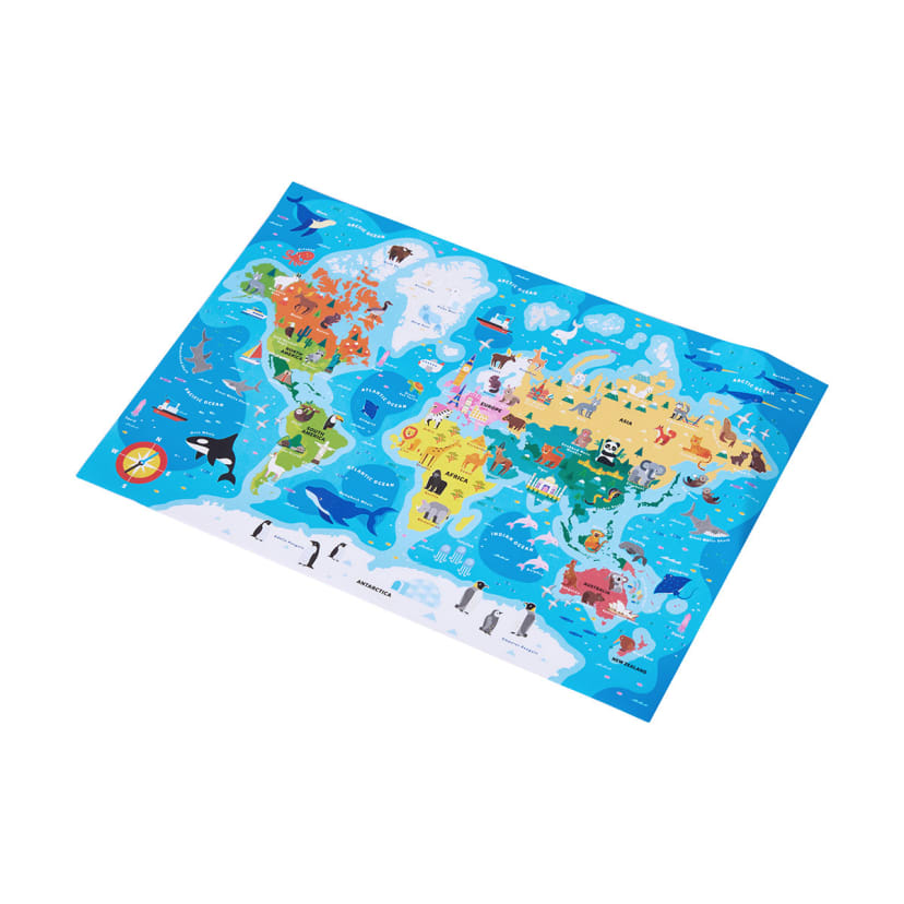 Learn About the World Map Giant Educational Poster and Stickers Kmart