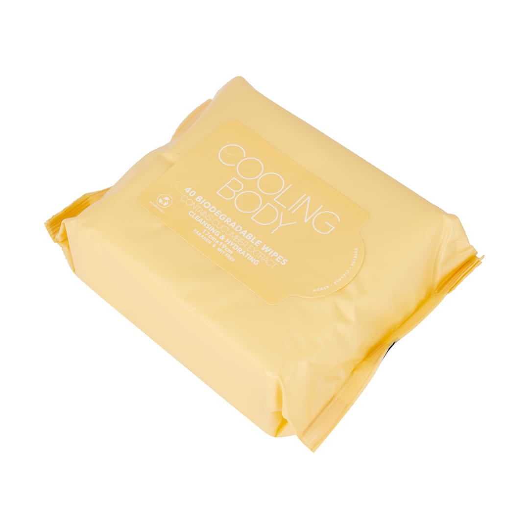 40 Pack Cleansing & Hydrating Biodegradable Wipes Cooling Body Kmart