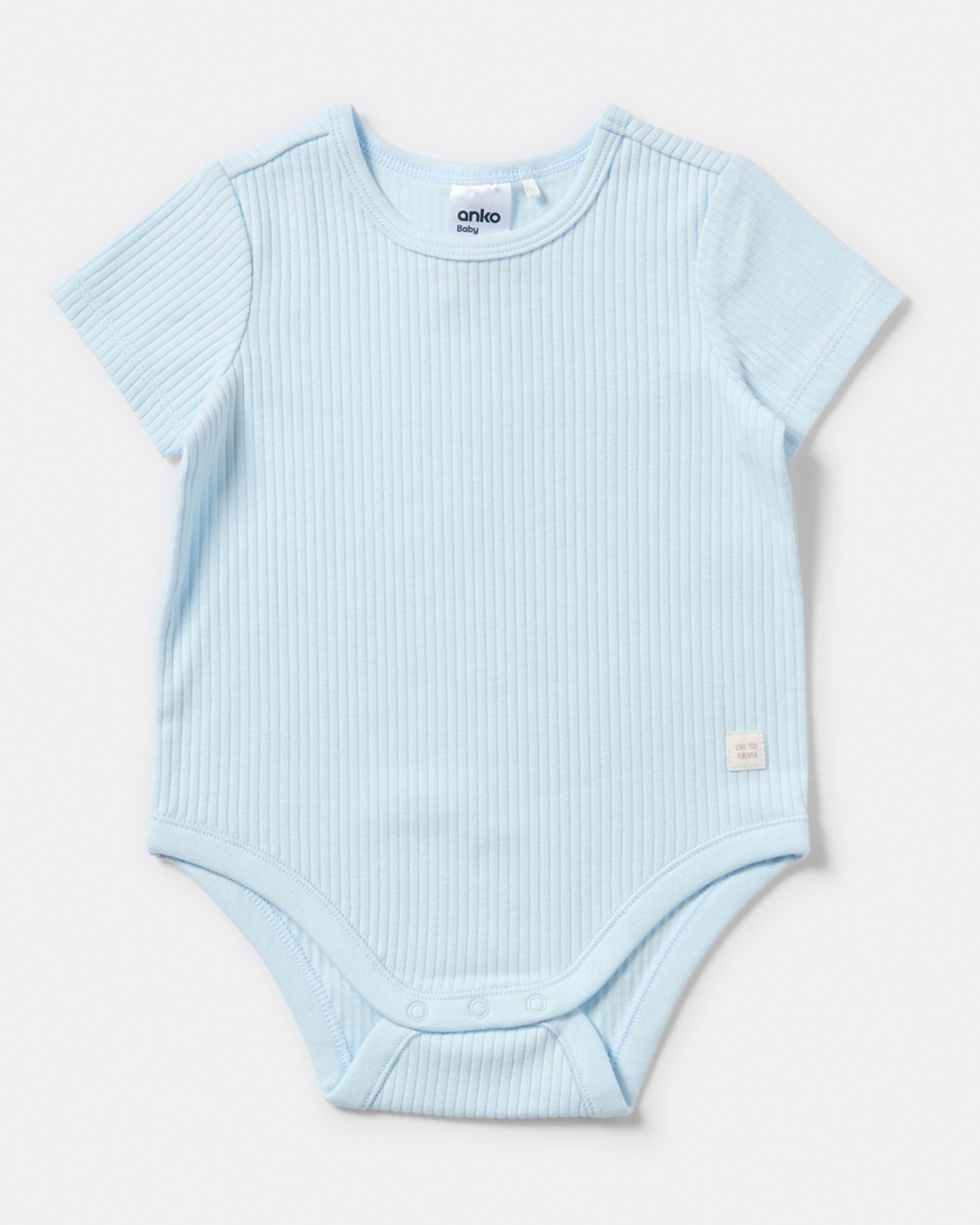 5 3 Pack Short Sleeve Rib Bodysuits ICE BLUE 3PK, 5 of 8