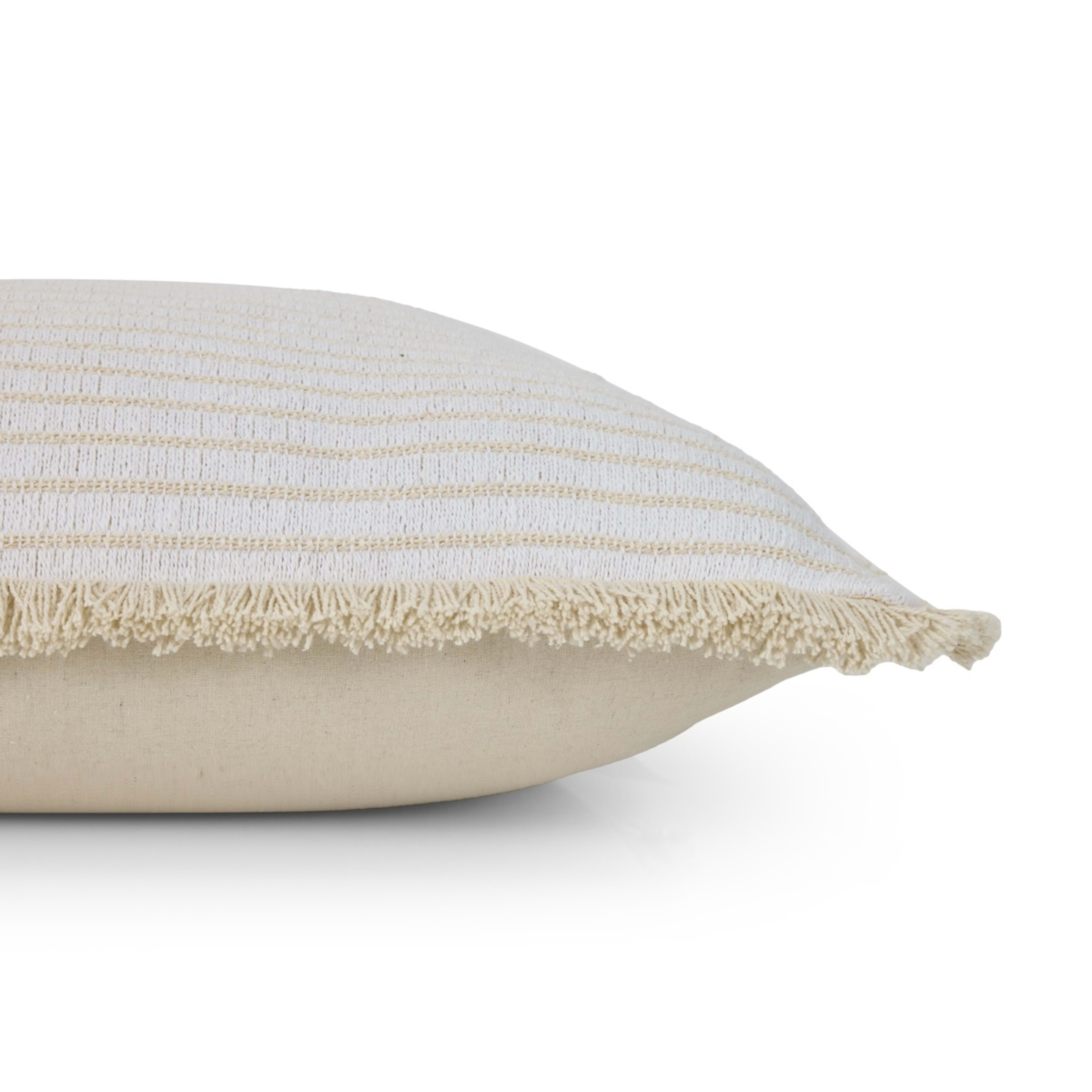 2 60cm Woven Fringe Cushion - White, 2 of 5