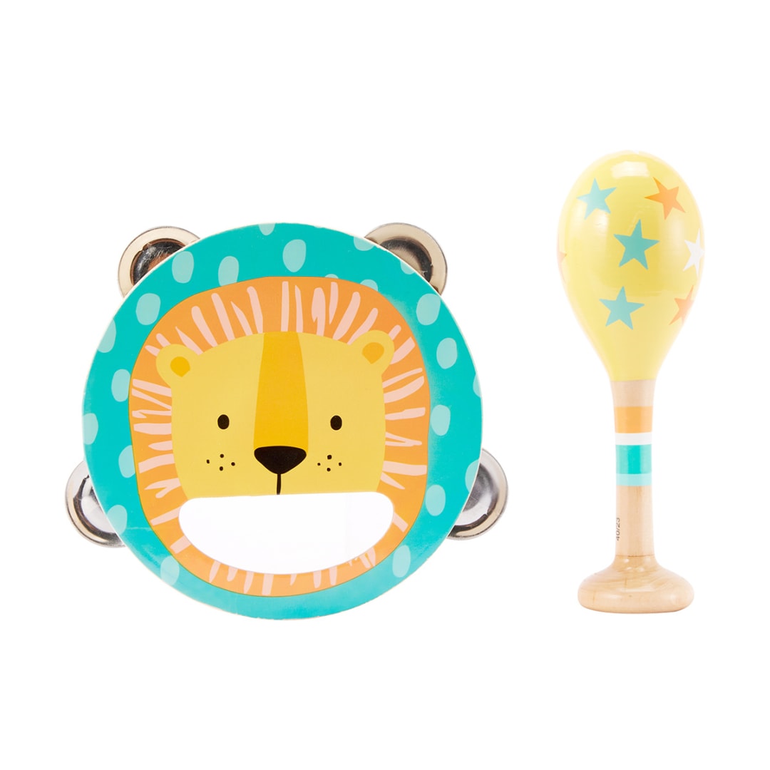 Wooden Tamborine and Maraca Set Kmart