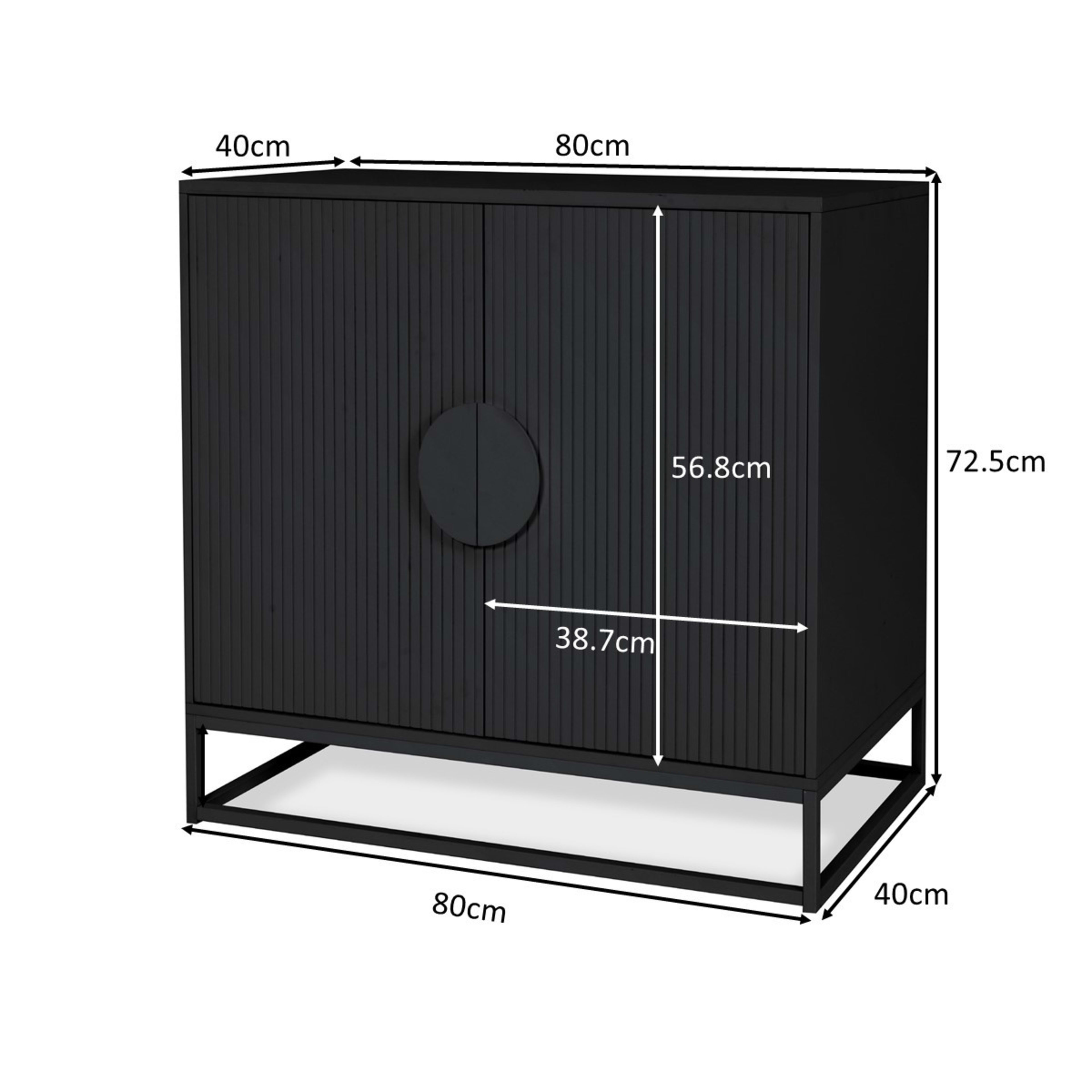 10 Stevie Ribbed Cabinet - Black, 10 of 10