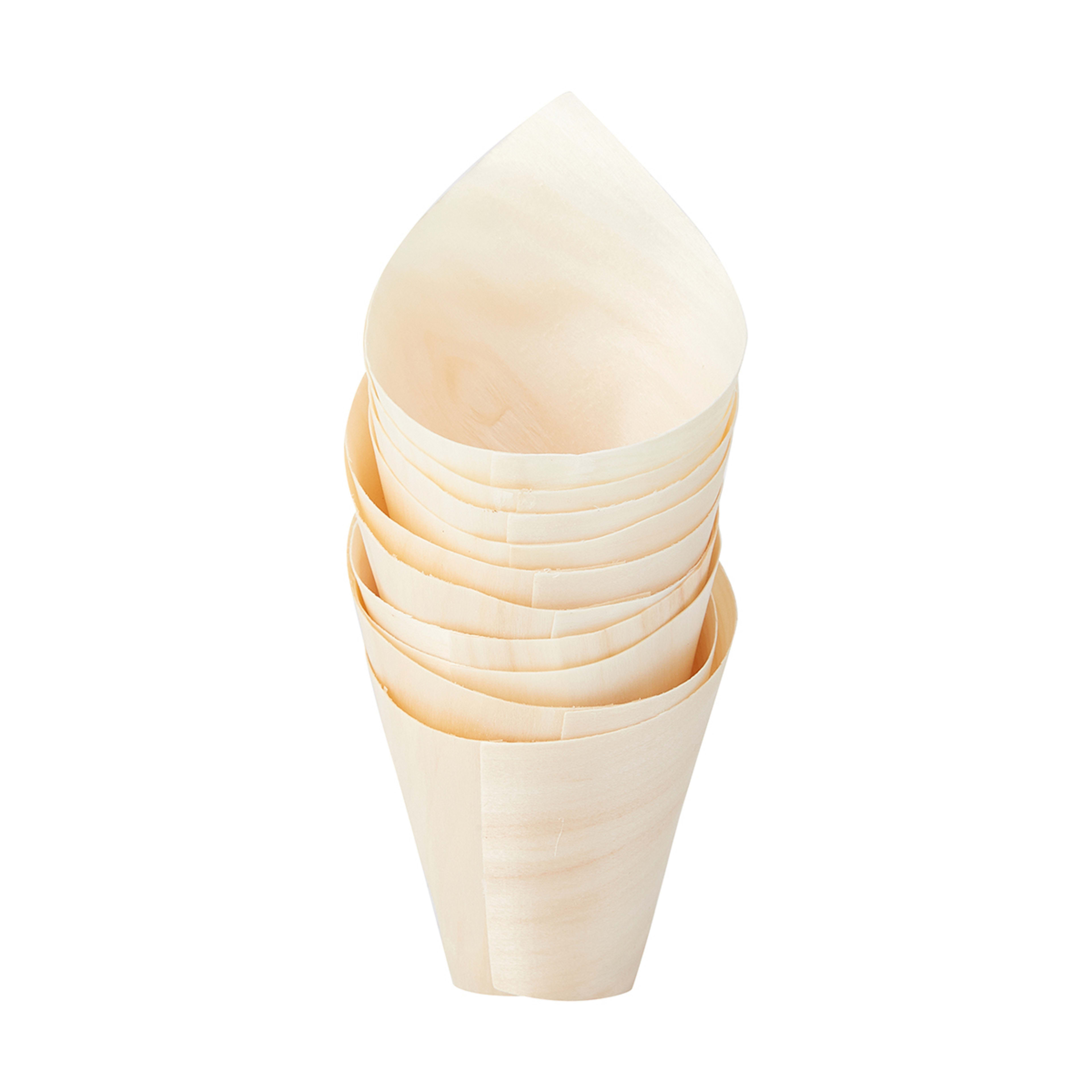 1 10 Pack Wooden Serving Food Cones