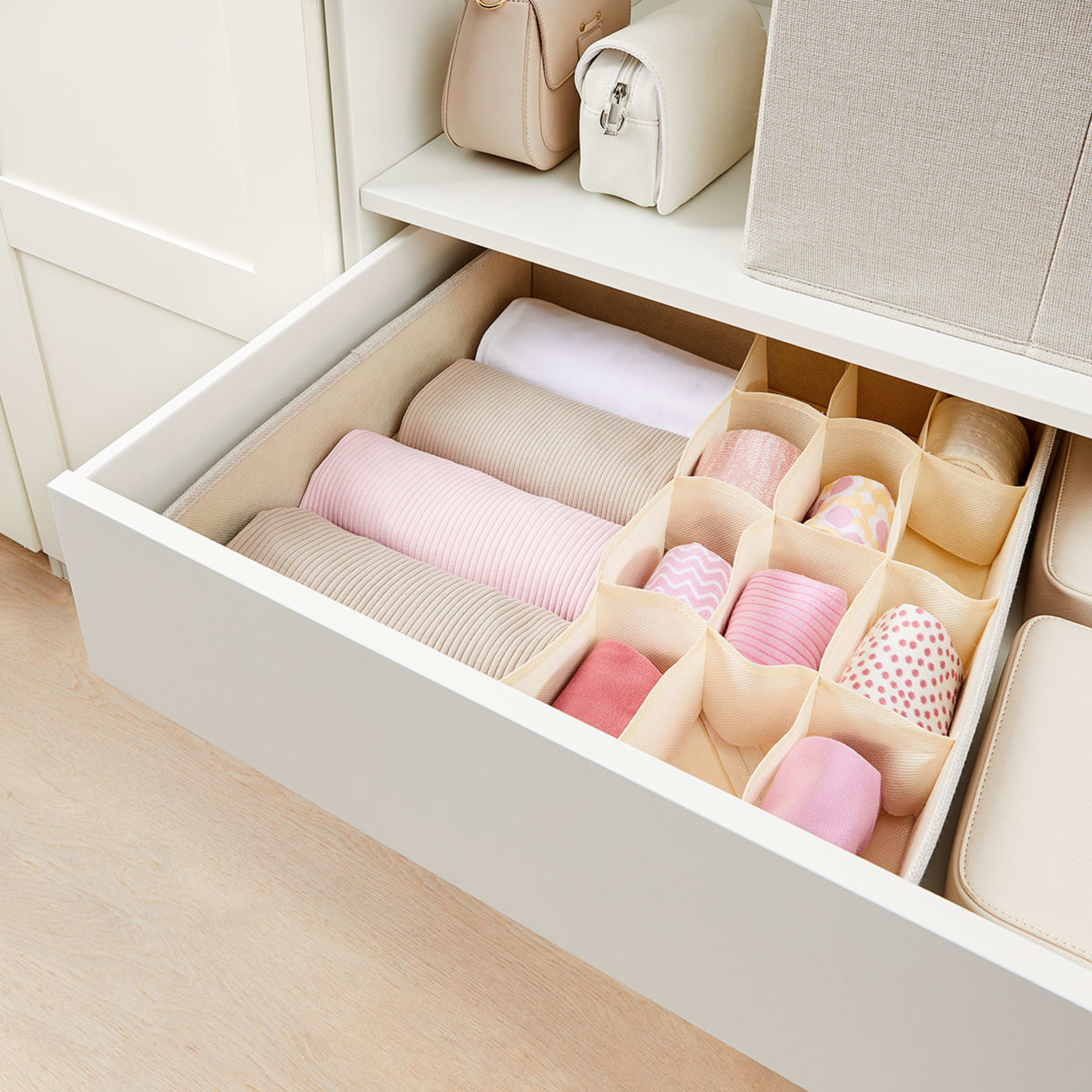 1 Linen Look Multi Grid Organiser - Beige