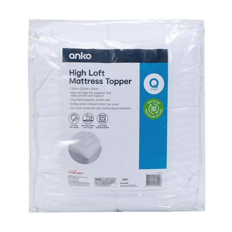 High Loft Mattress Topper Queen Bed, White Kmart