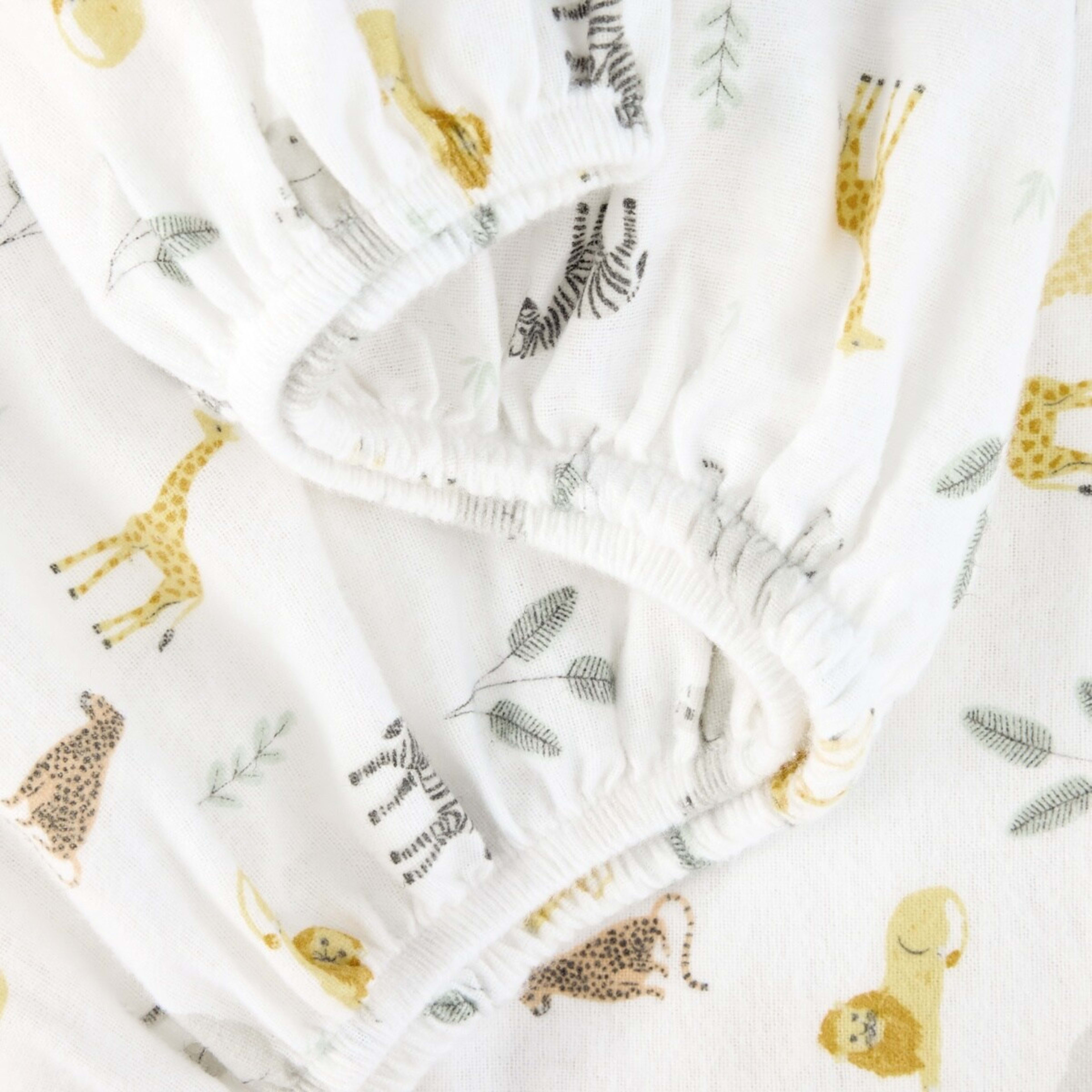 5 2 Pack Flannelette Cotton Fitted Cot Sheets - Safari and Wave Stripe, 5 of 6