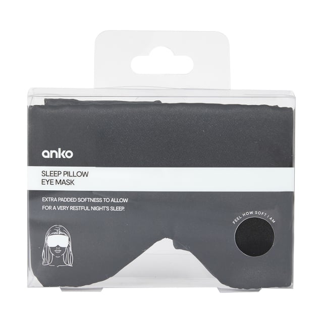 Sleep Pillow Eye Mask Black Kmart