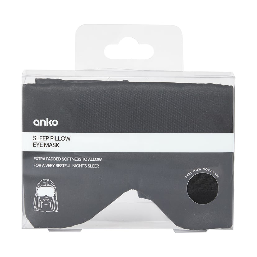 Sleep Pillow Eye Mask Black Kmart NZ