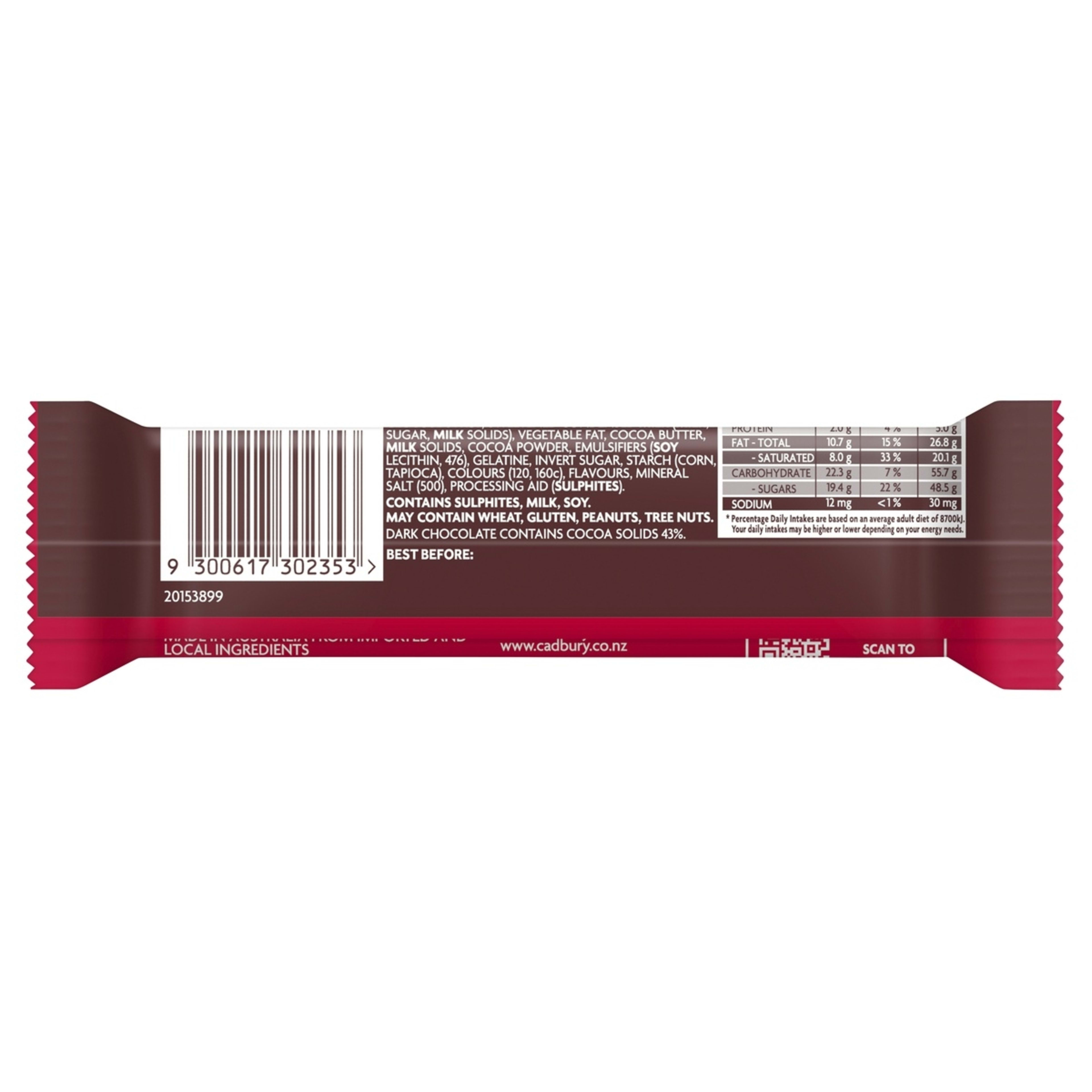 Cadbury Cherry Ripe Double Dipped Bar 40g - Kmart