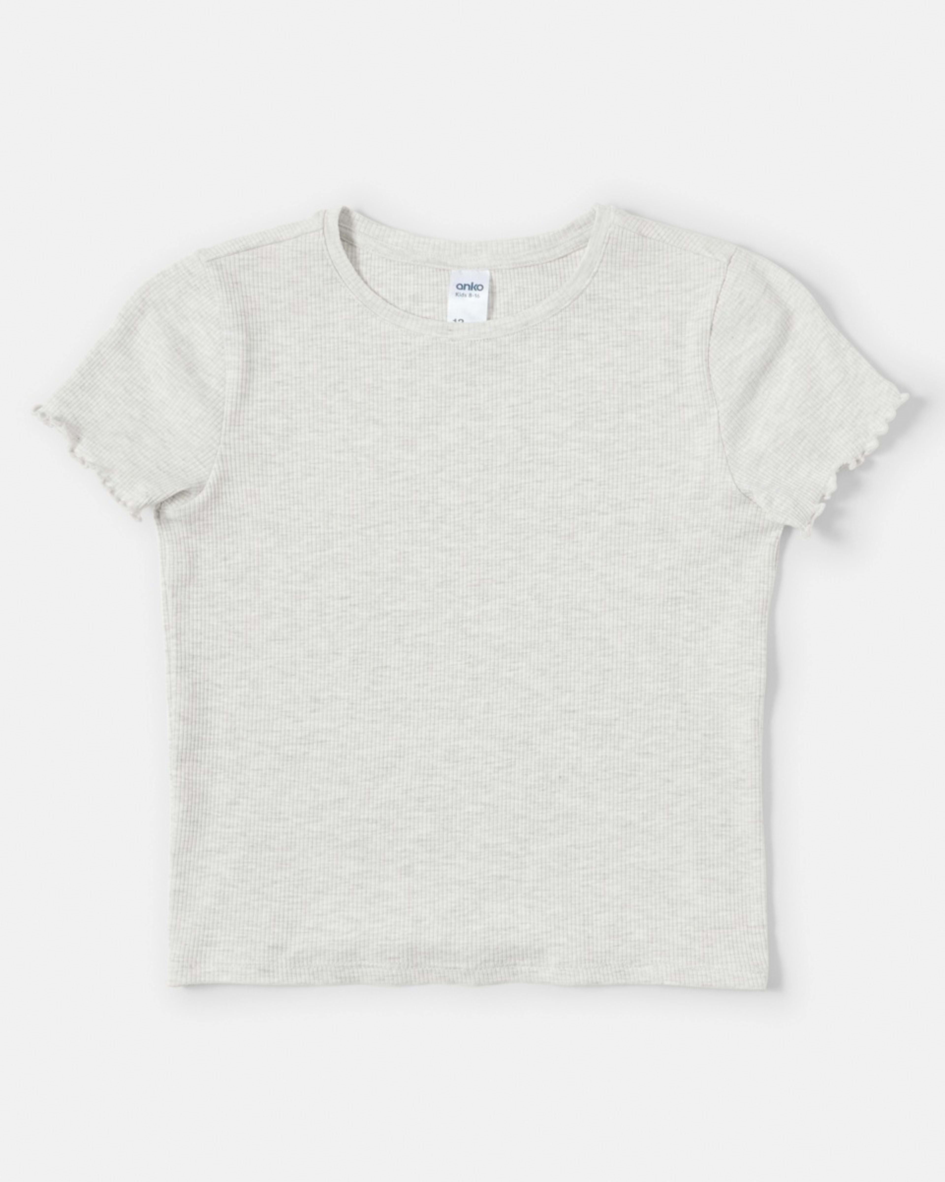 8 Short Sleeve Rib Top Wht Marle, 8 of 9