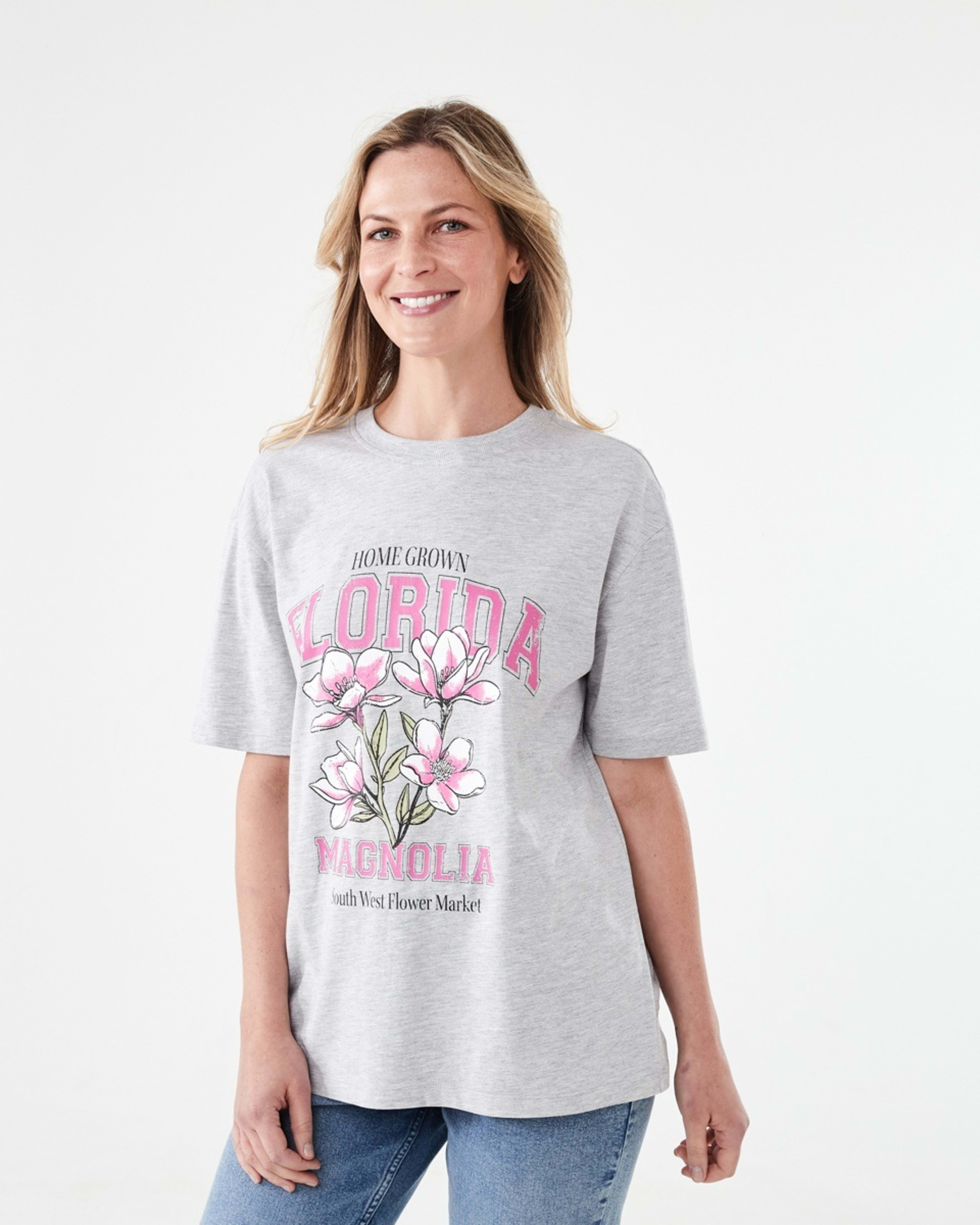 2 Short Sleeve Oversized Boyfriend T-shirt Magnolia, 2 of 5