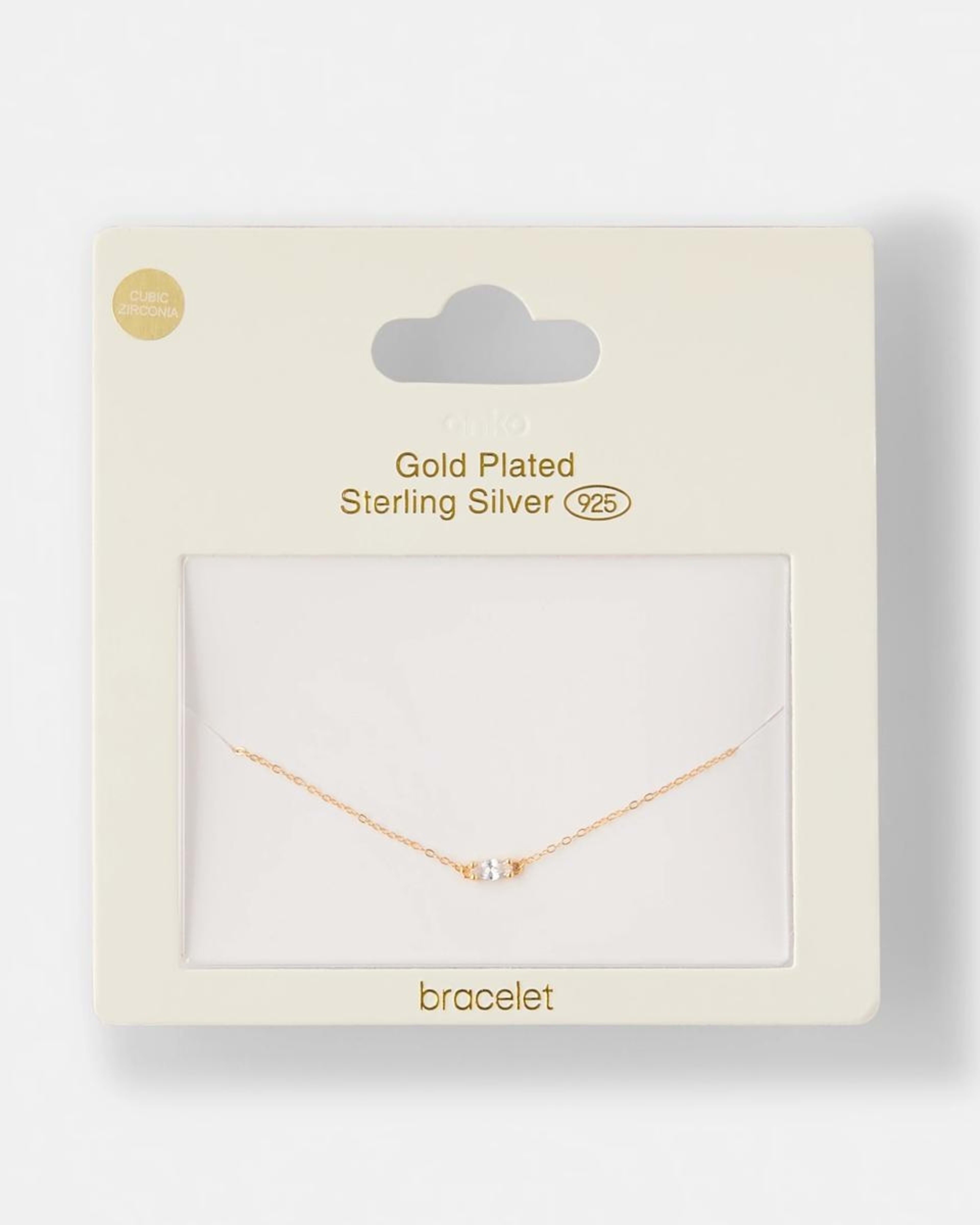 4 Cubic Zirconia Gold Plated Sterling Silver 925 Stone Bracelet Gold, 4 of 4