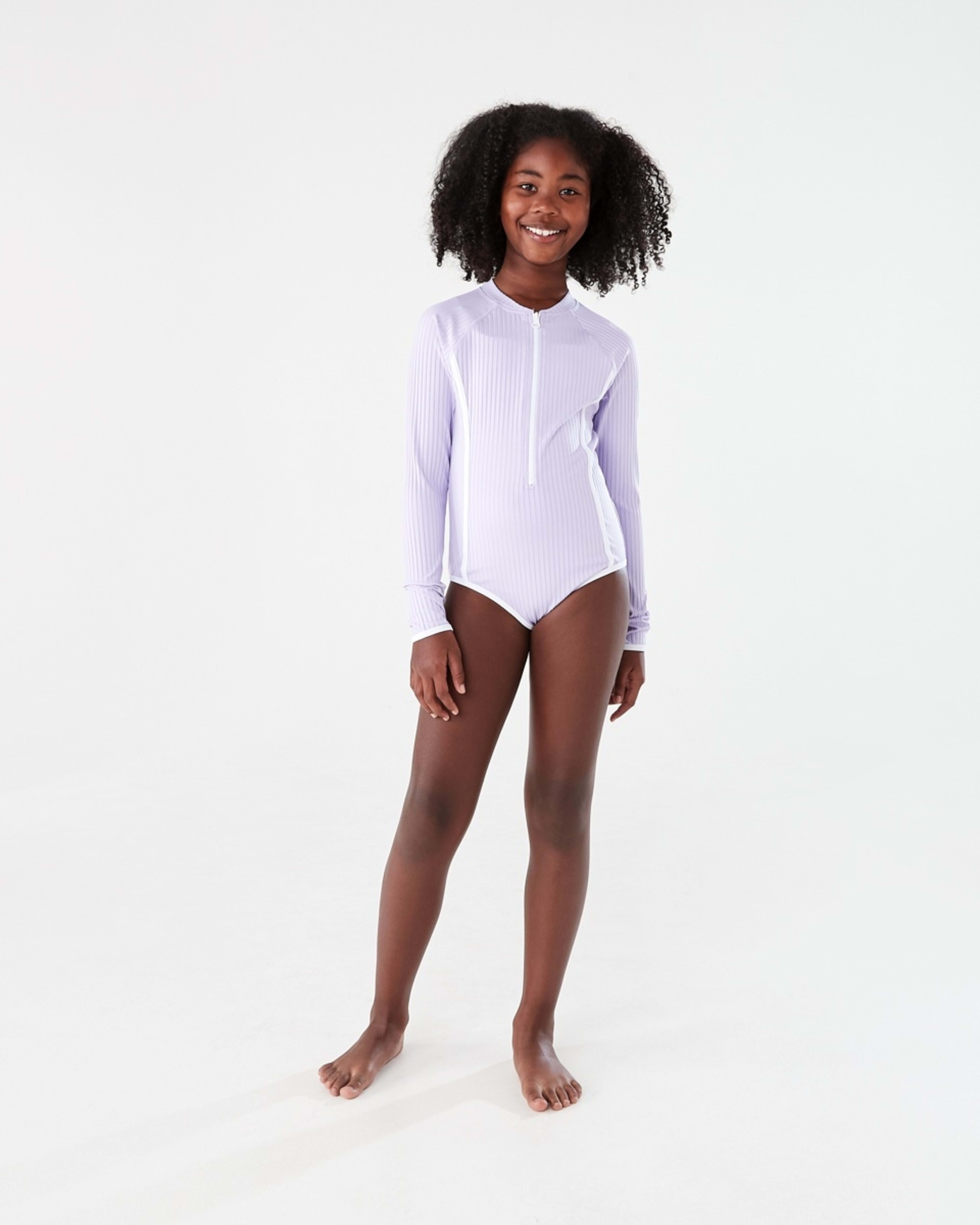 5 Long Sleeve One Piece With Contrast Bind PASTEL LILAC, 5 of 8