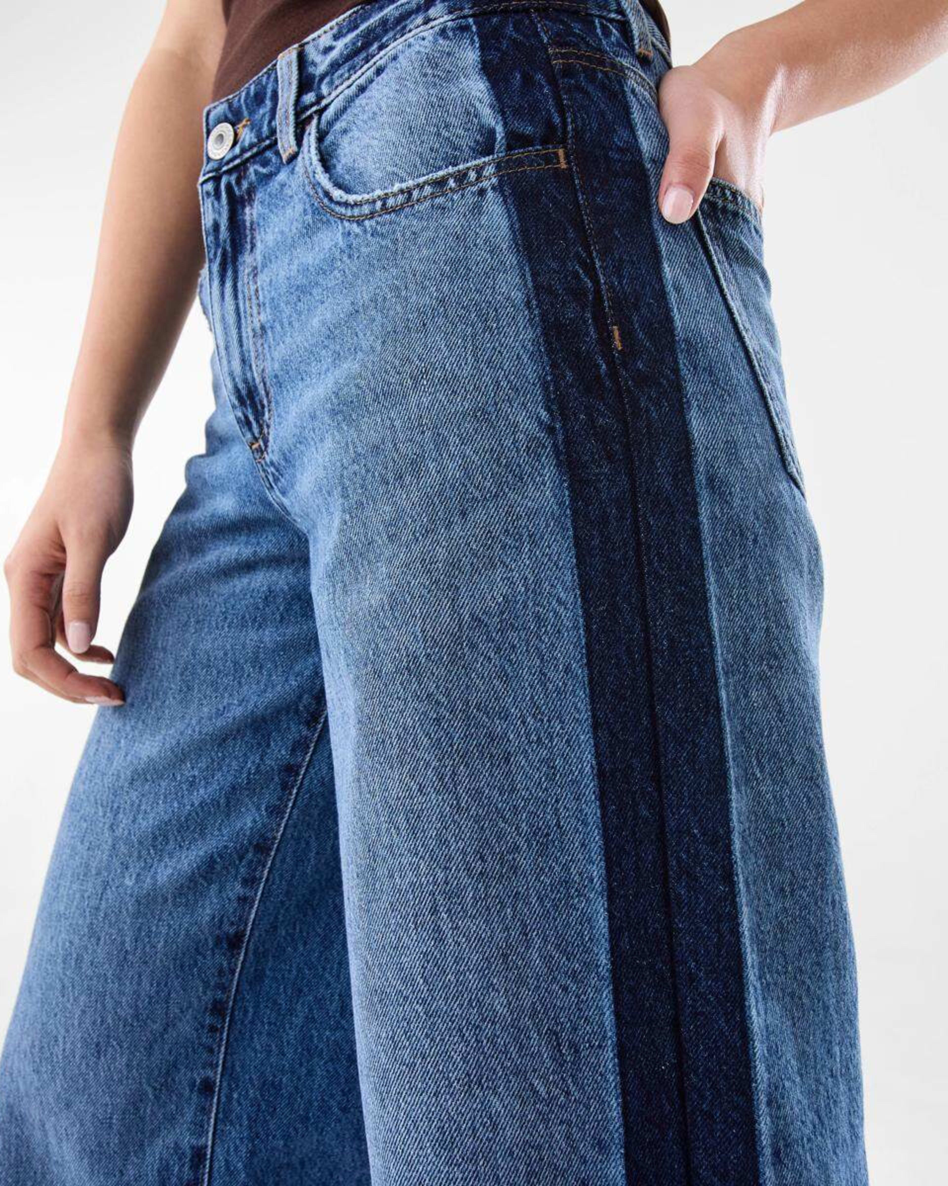 8 Side Stripe Wide Leg Jeans MID WASH, 8 of 10