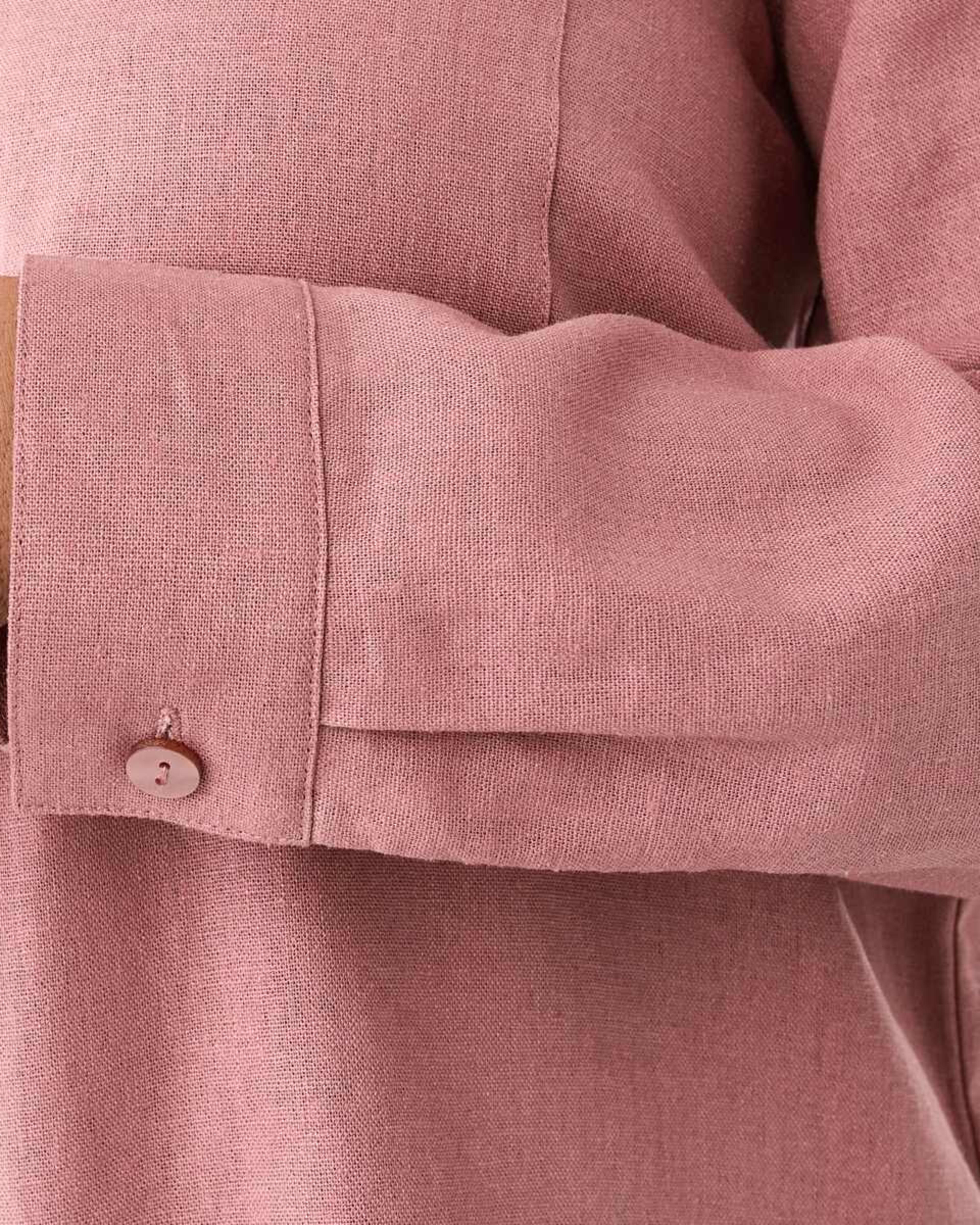 8 Long Sleeve Linen Blend Shirt Soft Red, 8 of 8