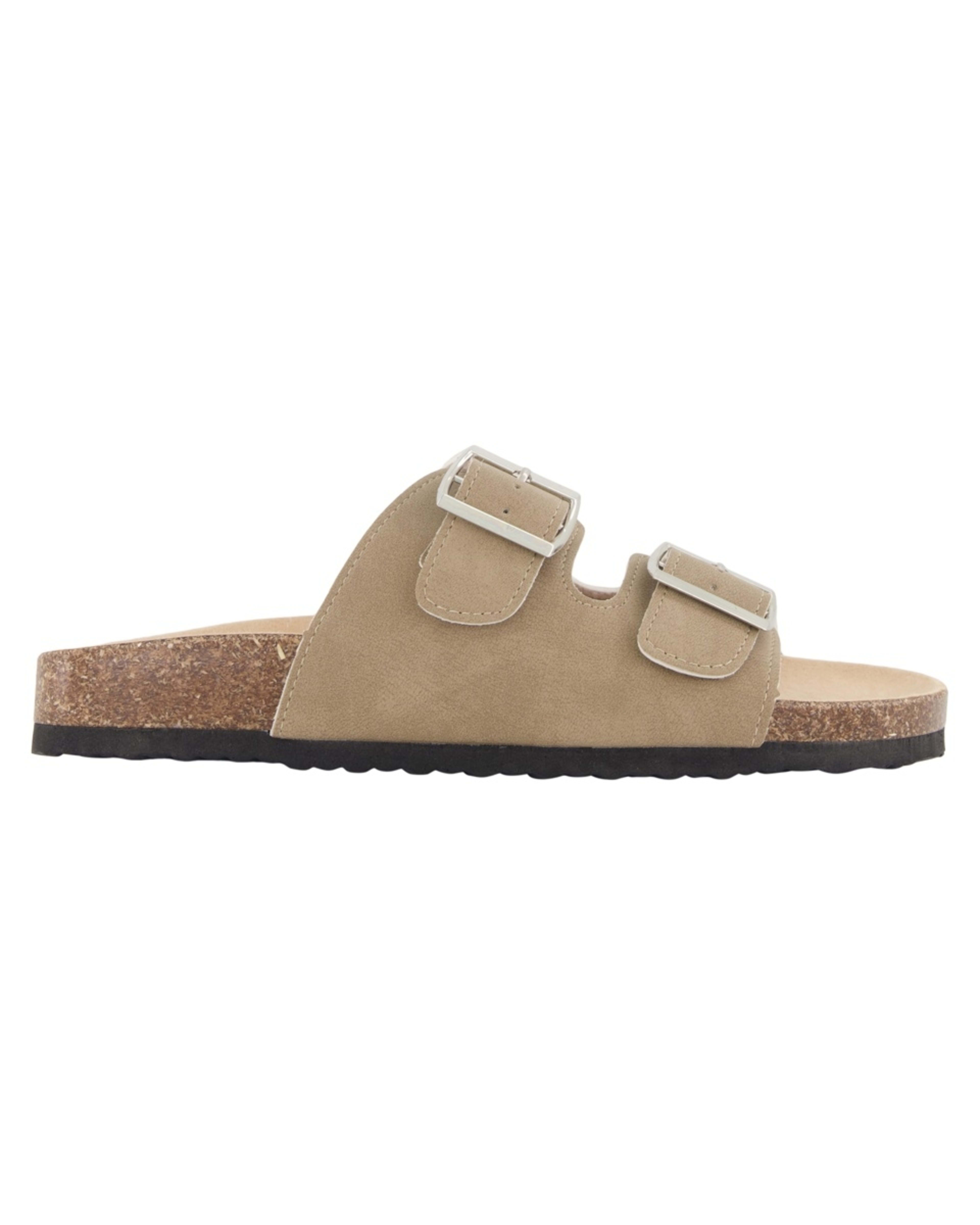 1 Double Buckle Footbed Slides OAT BEIGE