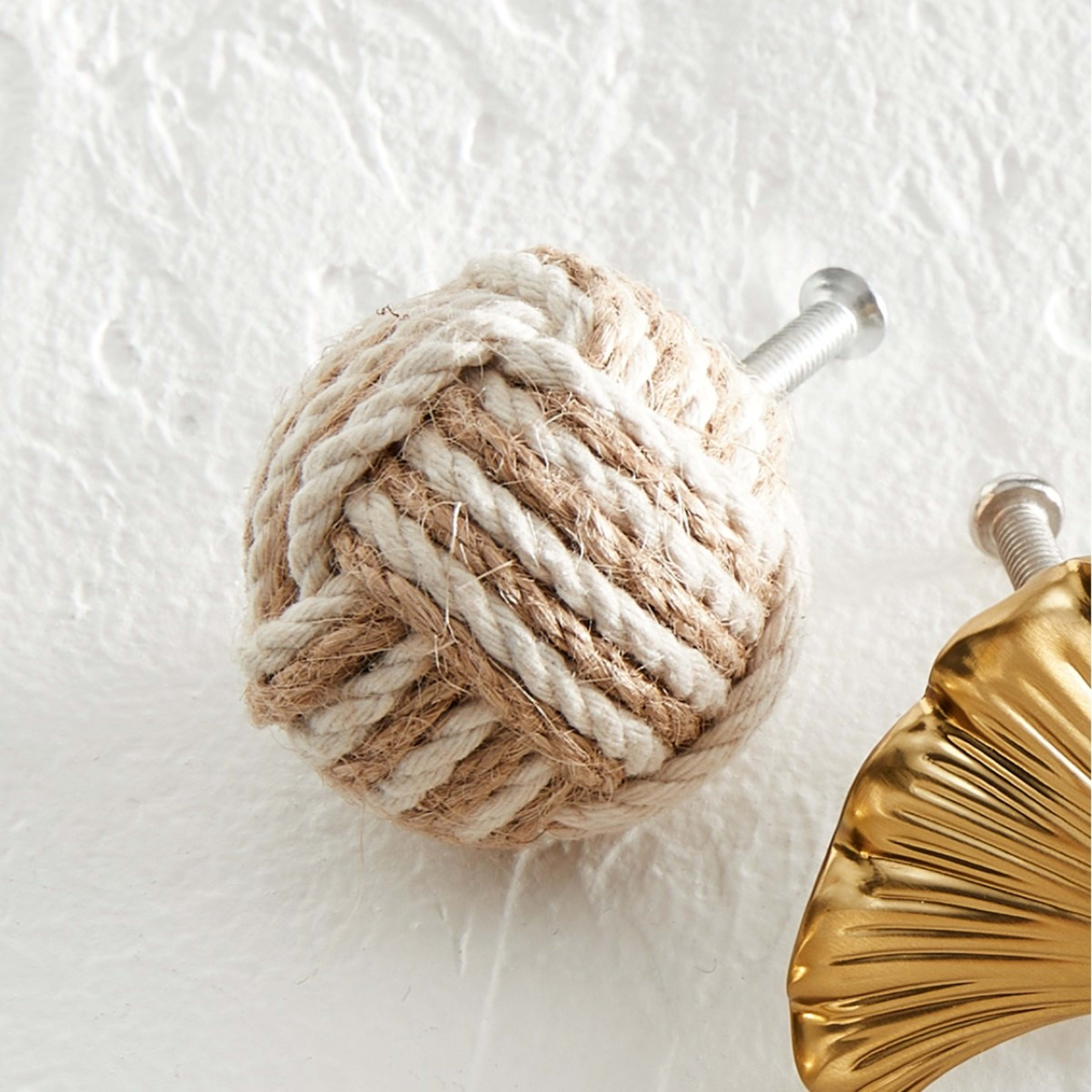 2 Pack Knotted Ball Handles Brown Kmart