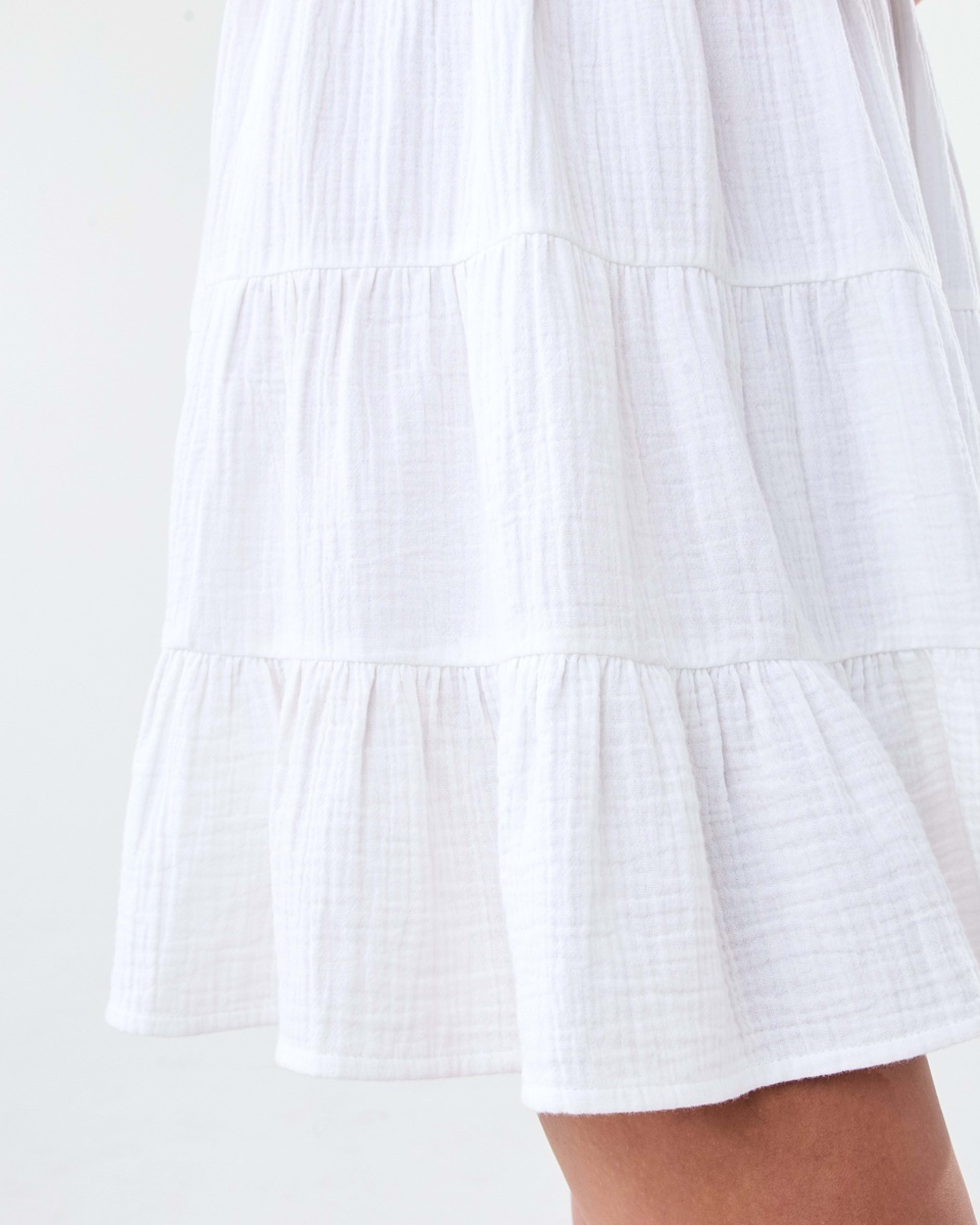 7 Sleeveless Lace Double Cloth Mini Dress White, 7 of 8