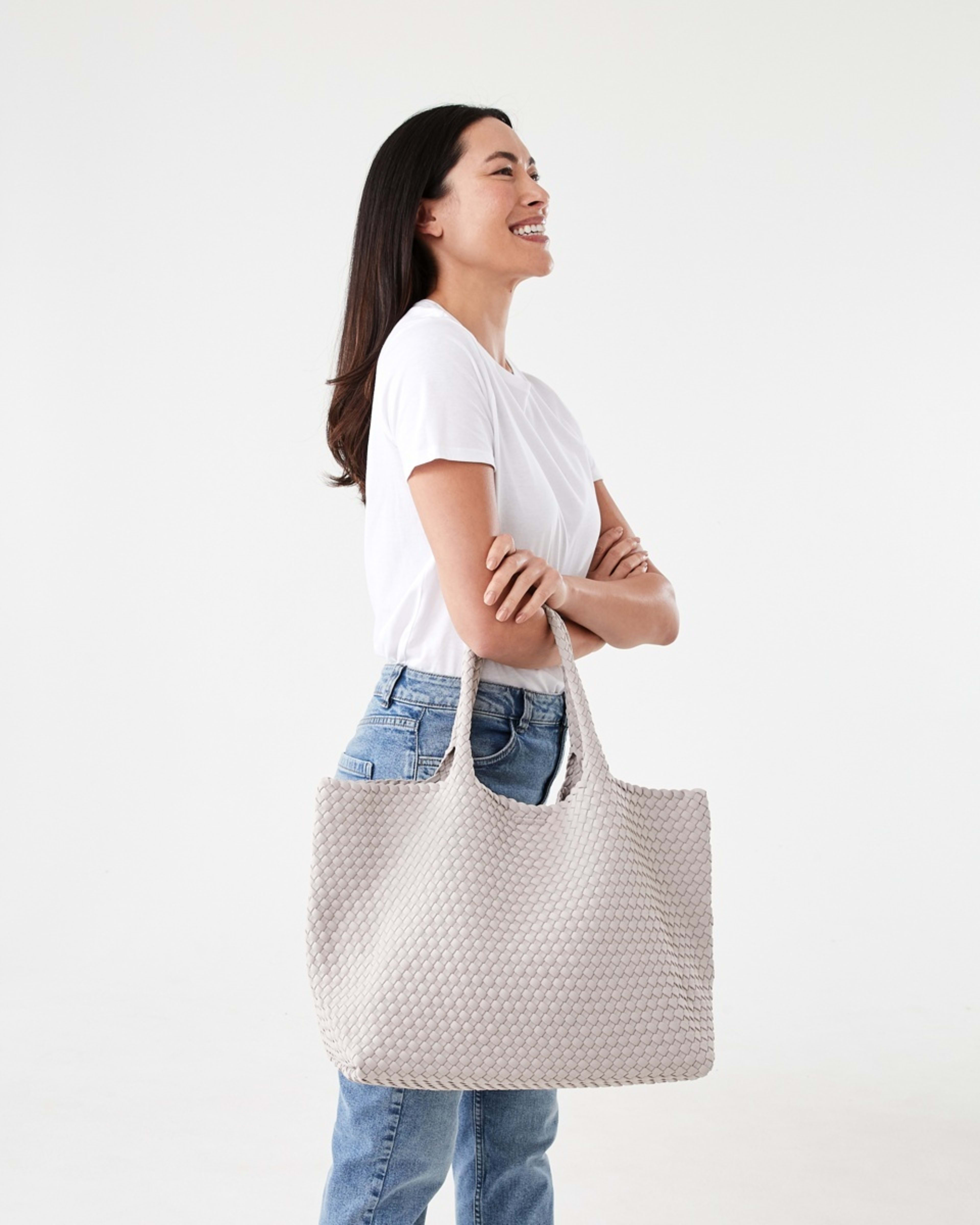 6 Weave Tote Bag SMOKEY TAUPE, 6 of 6