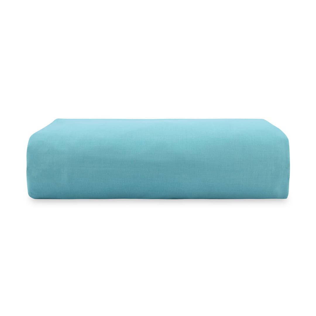 180 Thread Count Fitted Sheet Double Bed, Aqua Kmart
