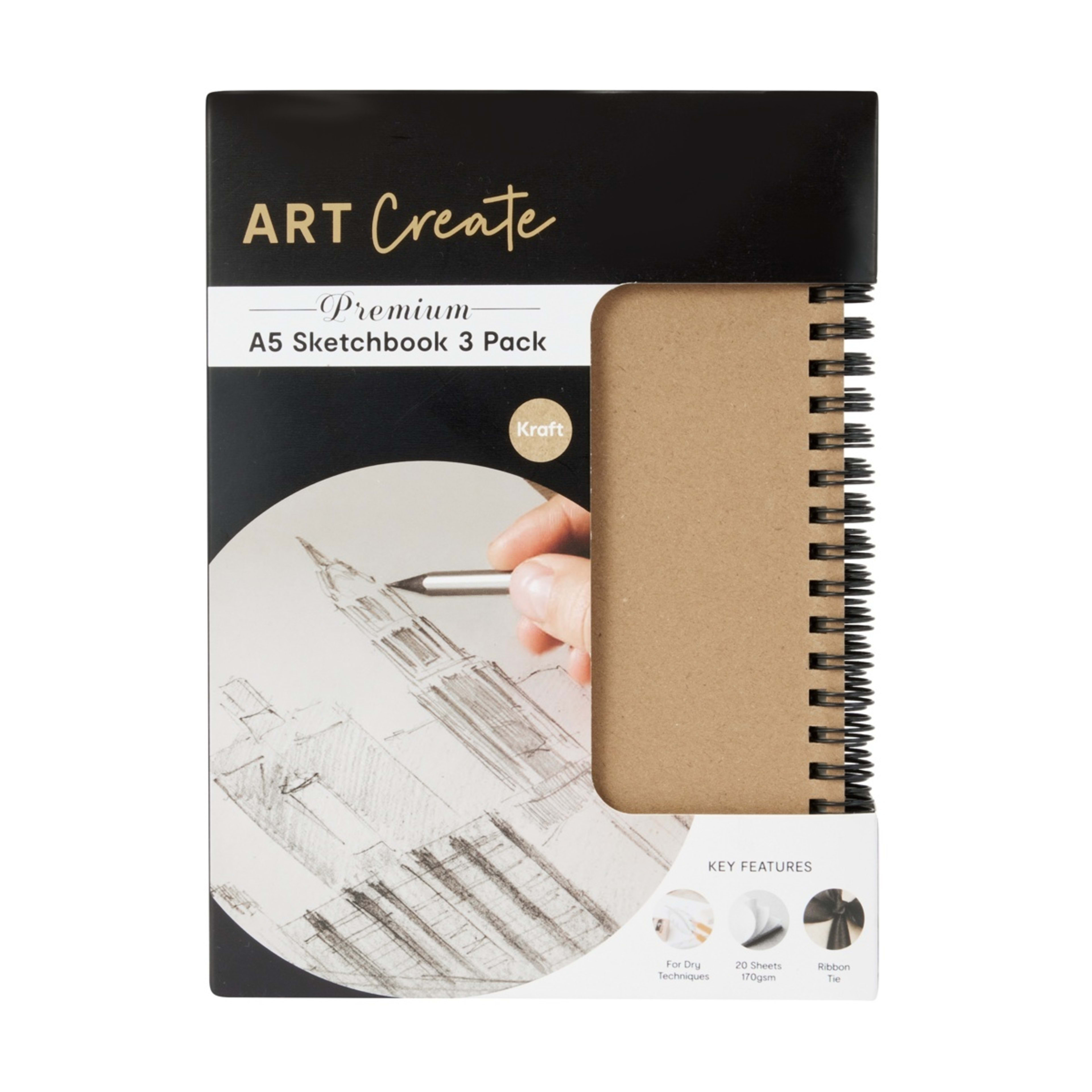 1 3 Pack Art Create Premium A5 Sketchbooks, 1 of 3