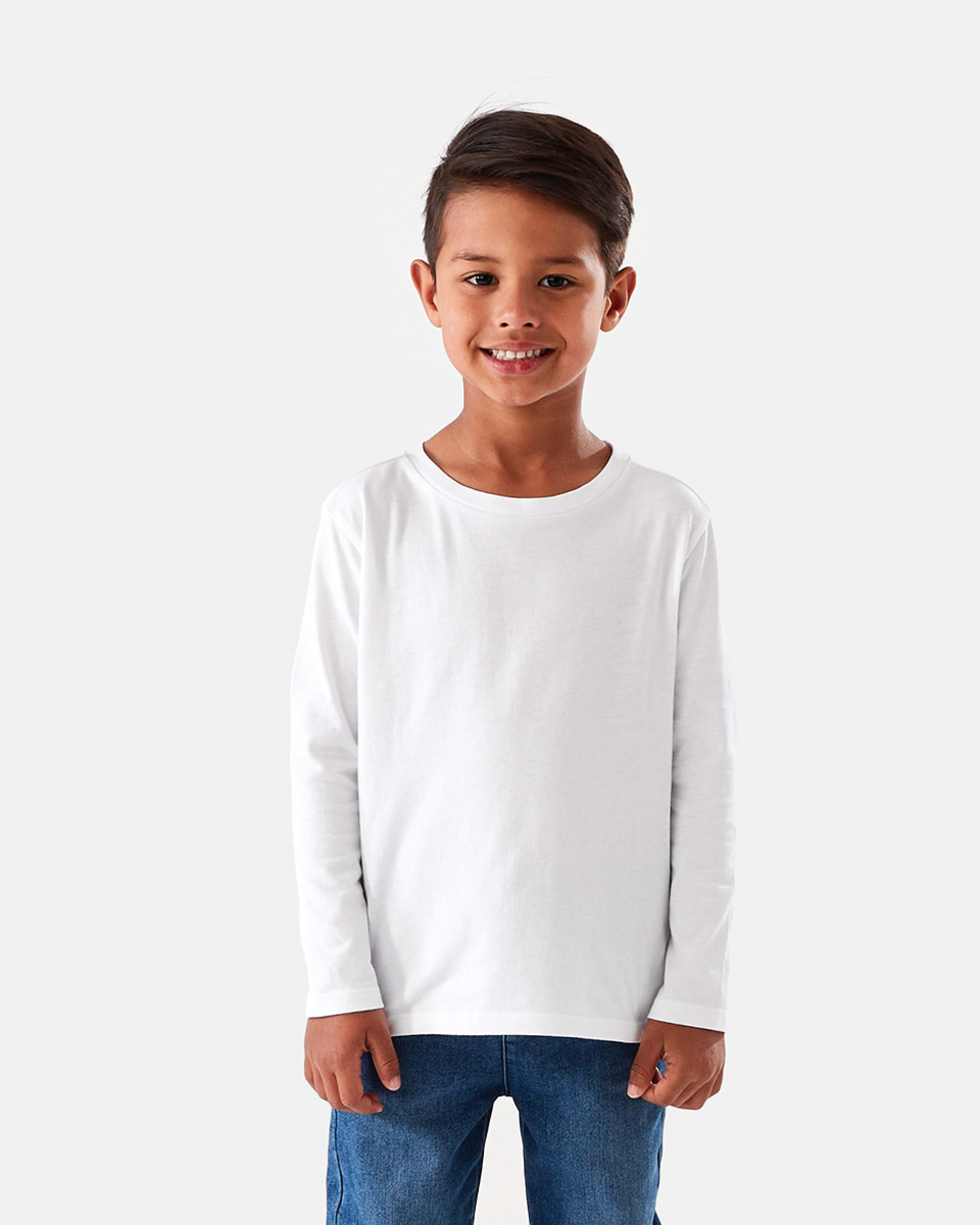 1 Long Sleeve Plain T-shirt White