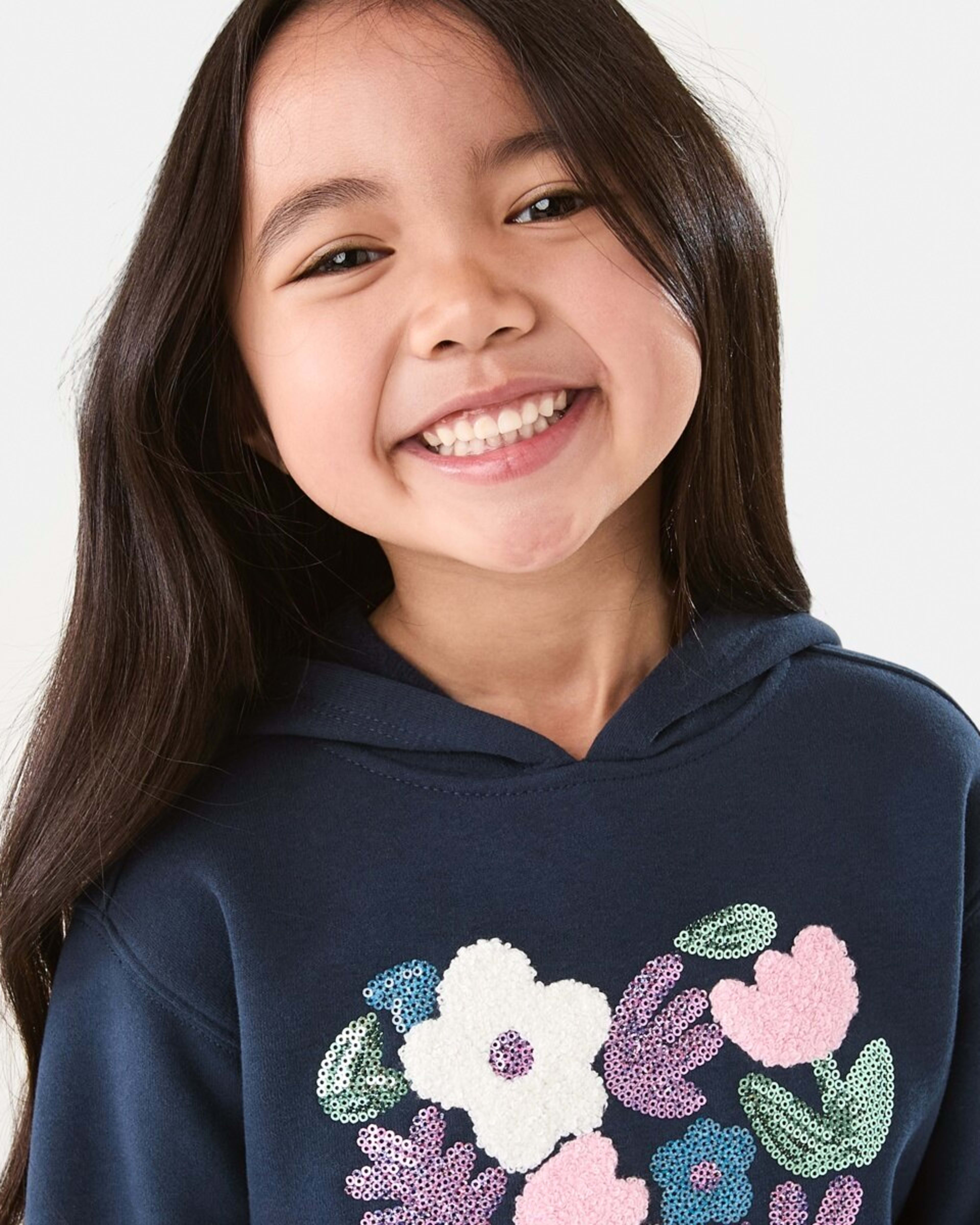 3 Hoodie Floral Heart Garden Dress Blue, 3 of 8