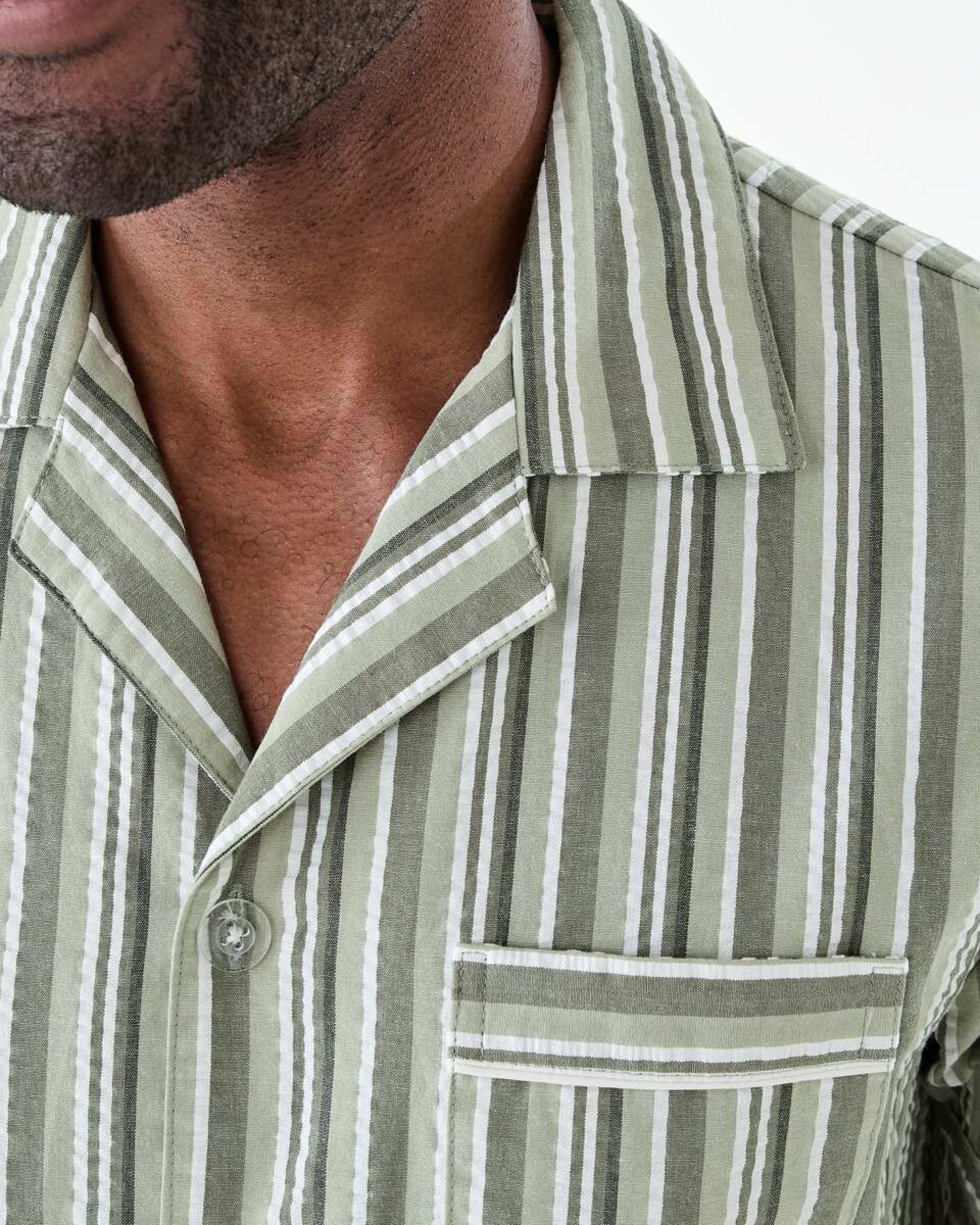 5 Short Sleeve Button Through Pyjama Set CANAL STRIPE, 5 of 8
