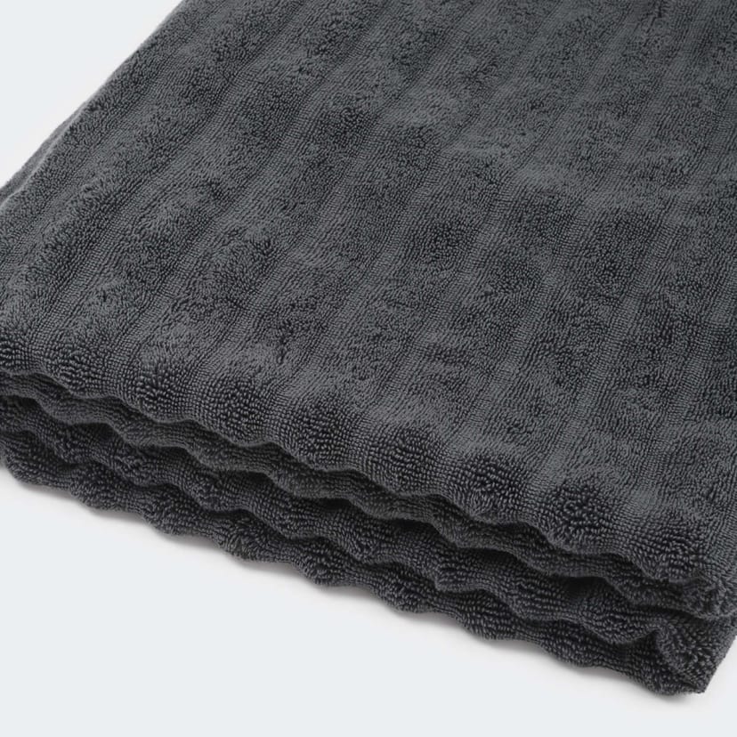 Thick Ribbed Australian Cotton Bath Sheet Grey Kmart