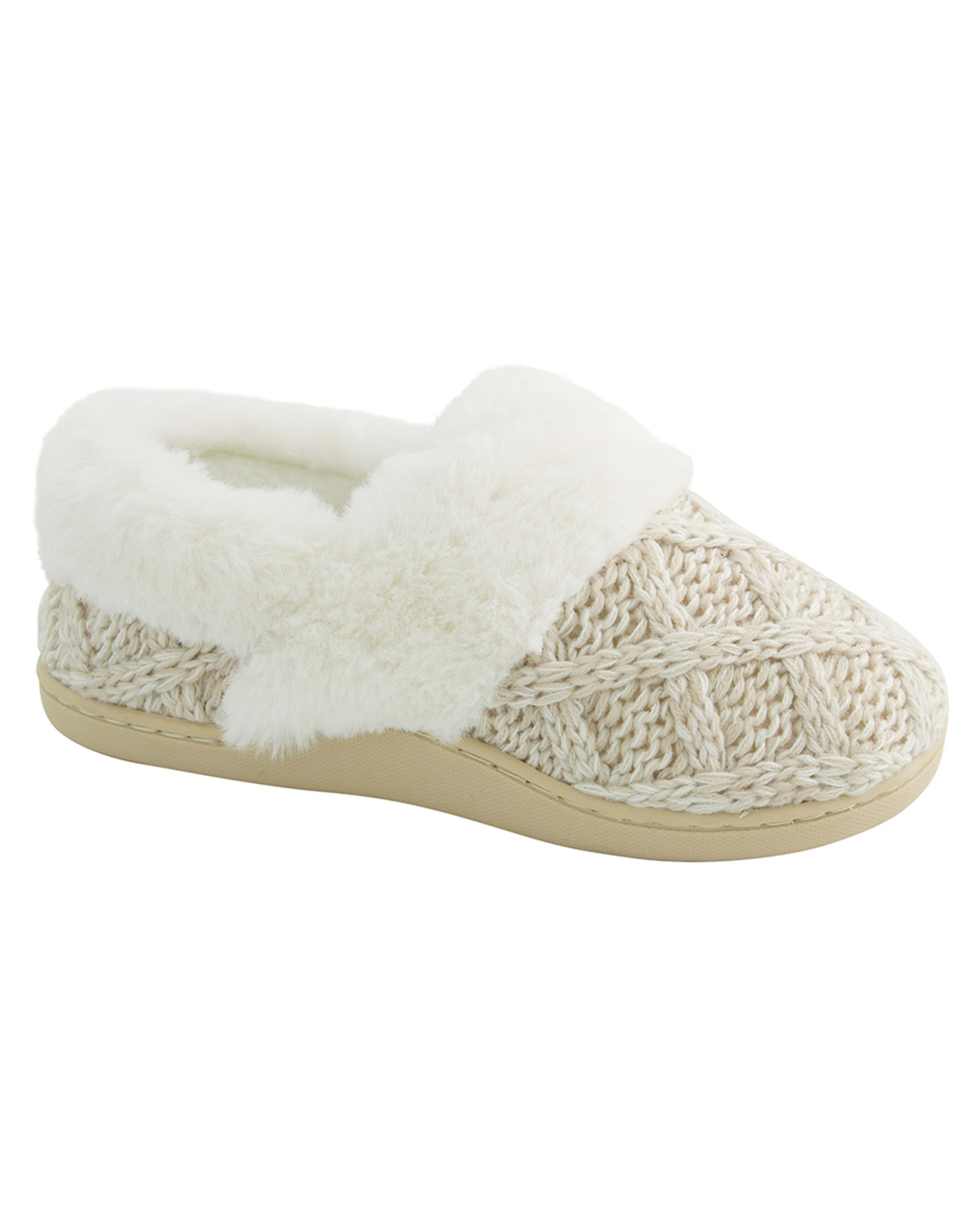 Elevated Cable Knit Slippers Kmart