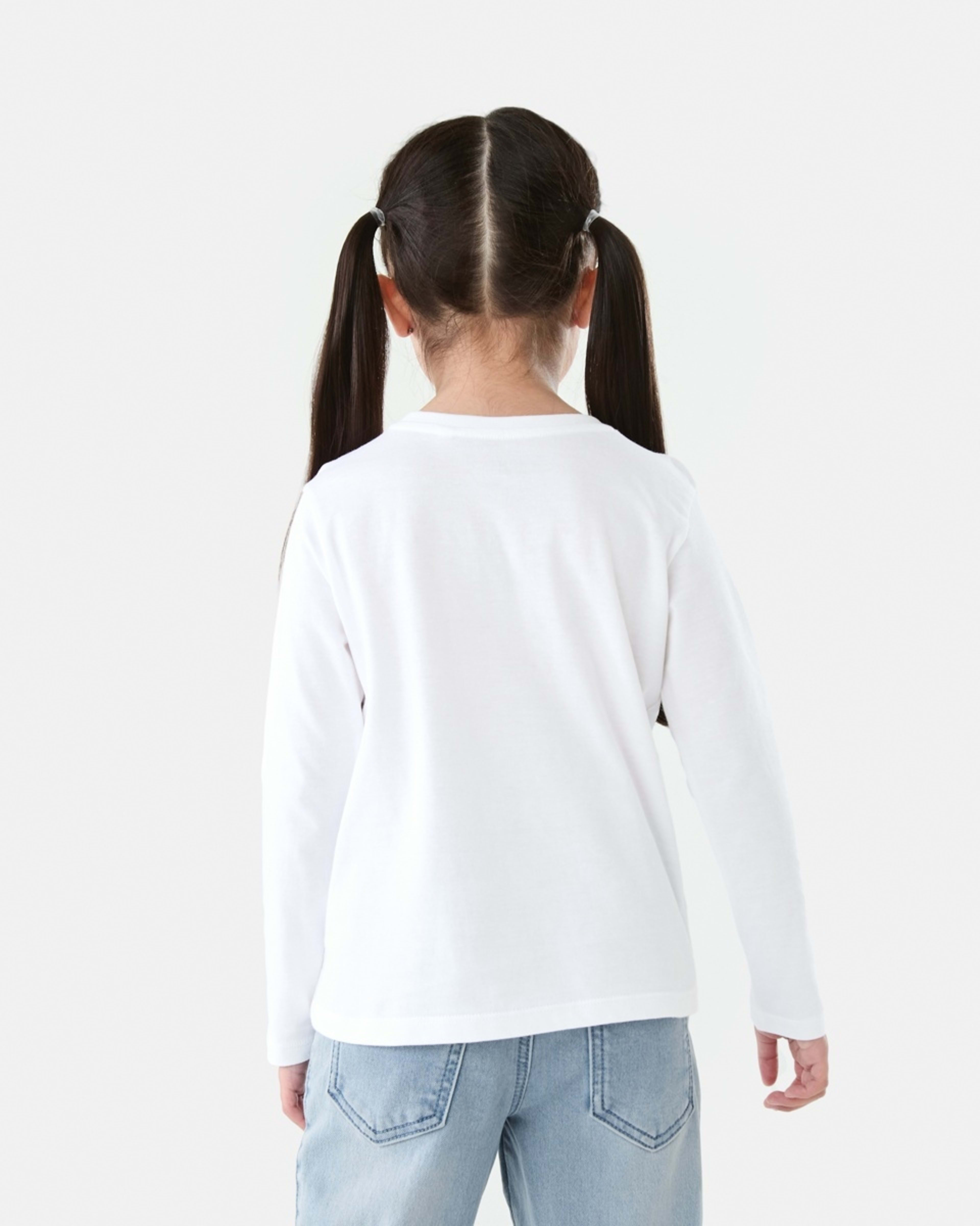 2 Long Sleeve Plain T-shirt White, 2 of 8