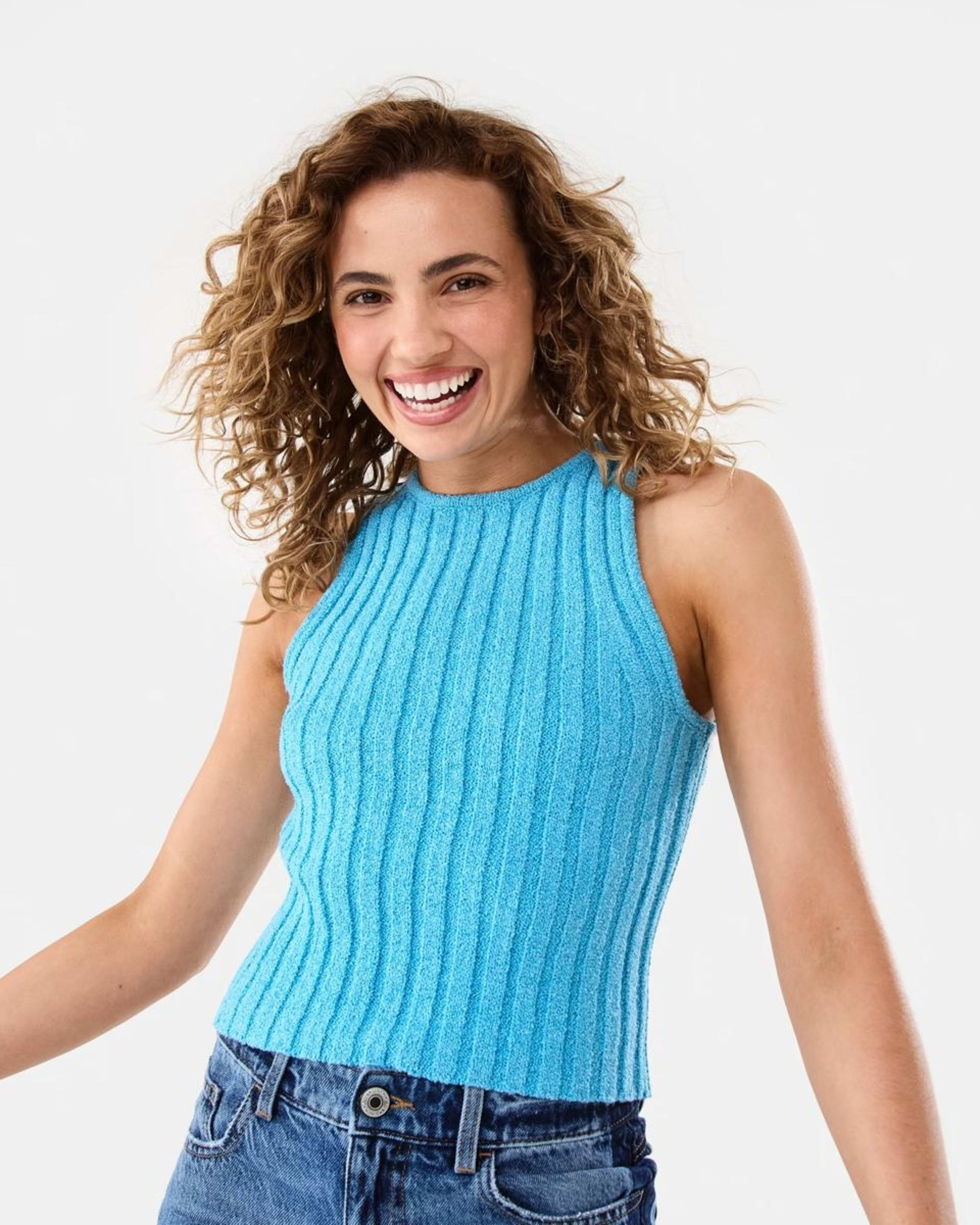 1 Cut Away Rib Tank BLUE TOPAZ