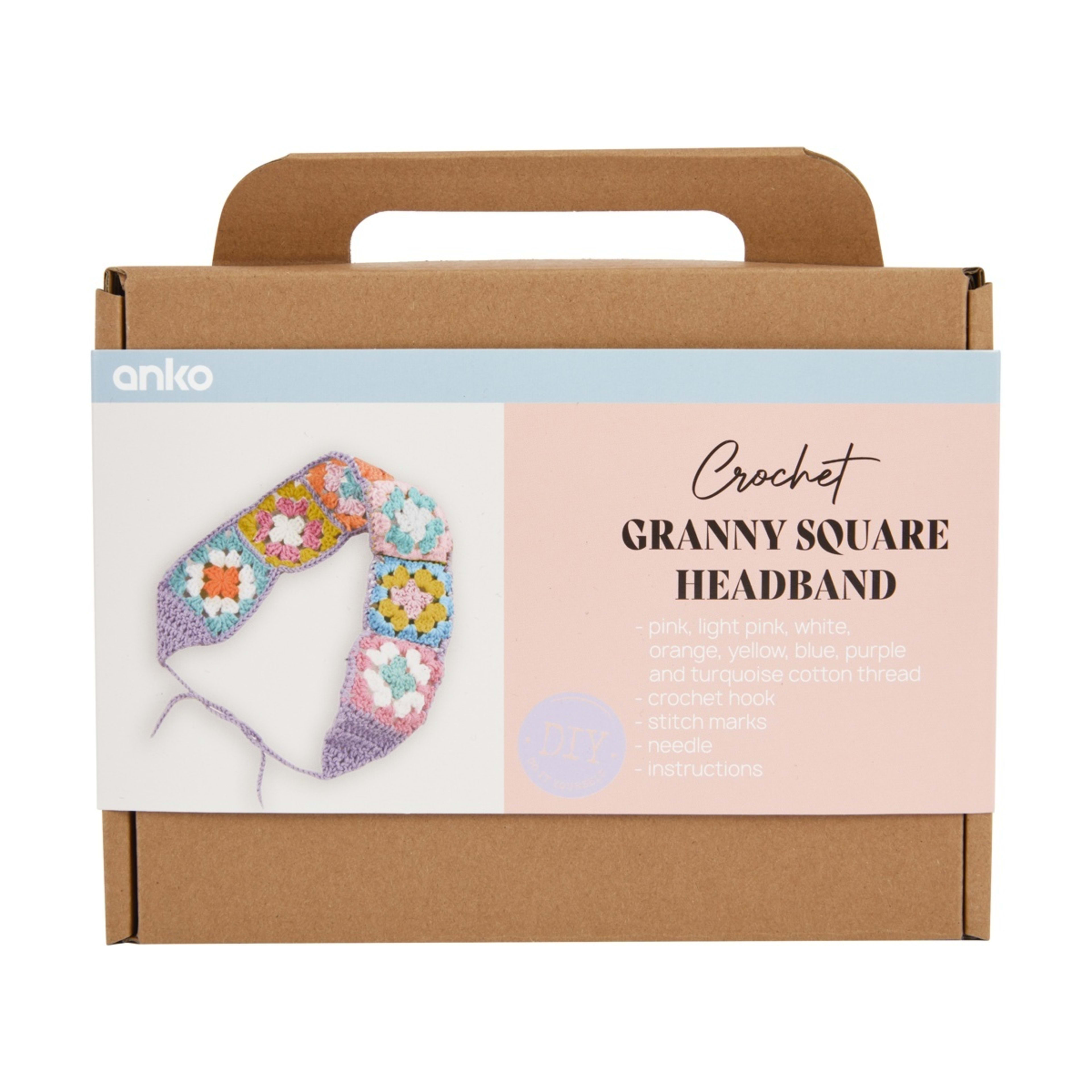 1 Crochet Granny Square Headband Kit, 1 of 3