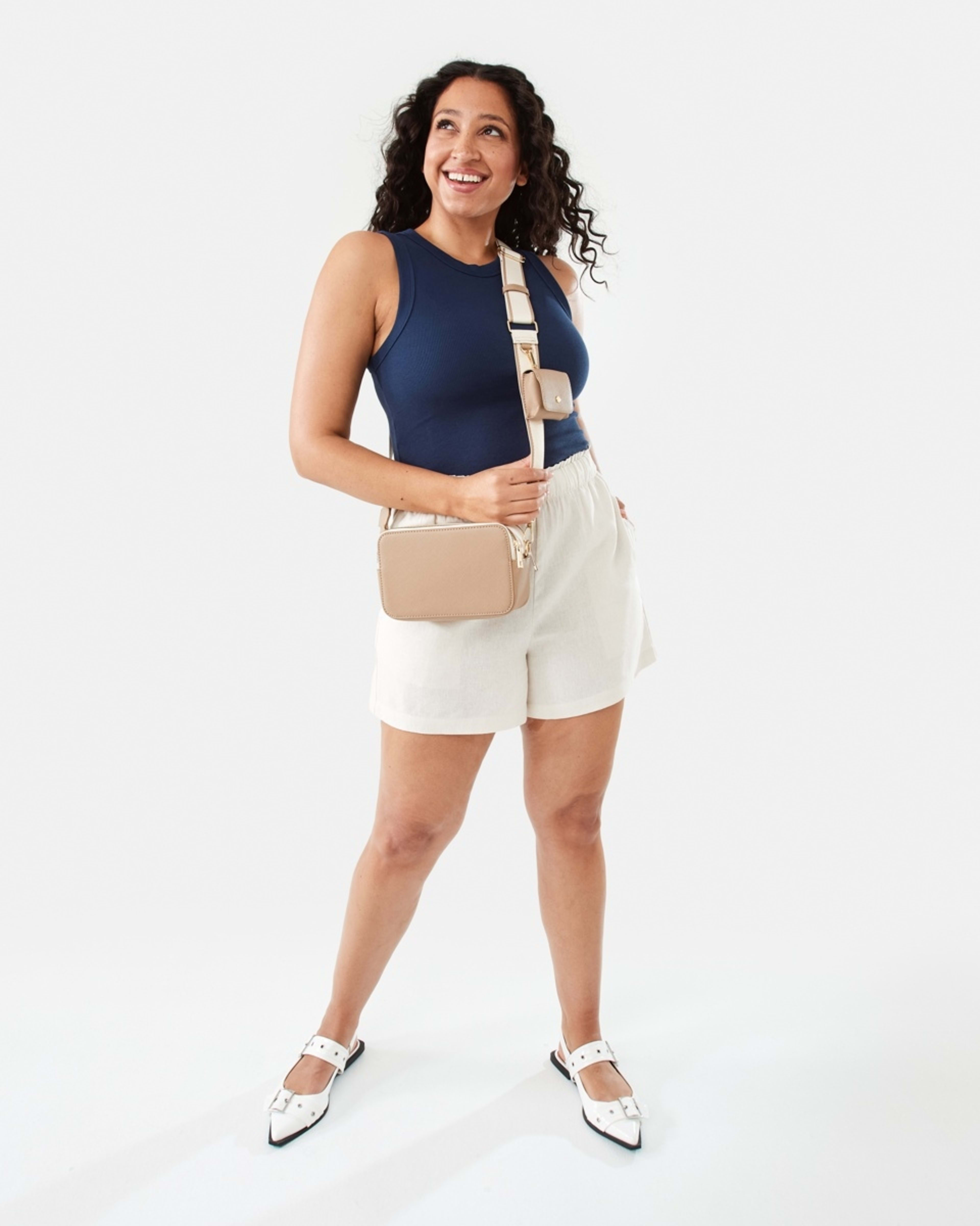 8 Double Zip Crossbody Bag BEIGE VANILLA, 8 of 8