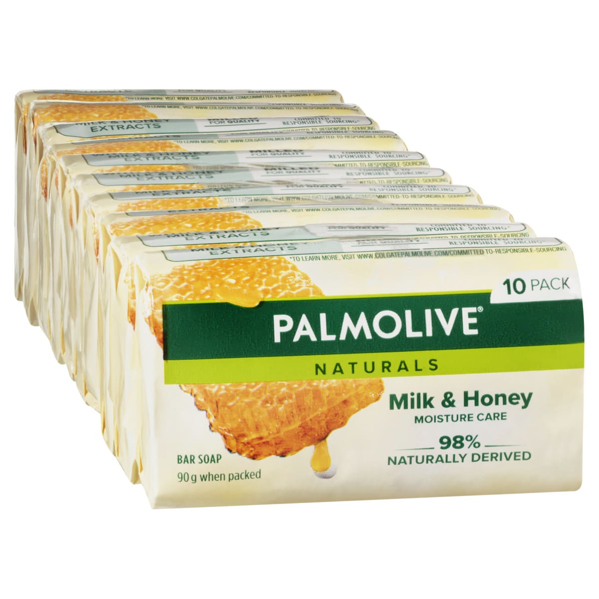 Palmolive 10 Pack Naturals Moisture Care Bar Soap 90g - Milk & Honey ...