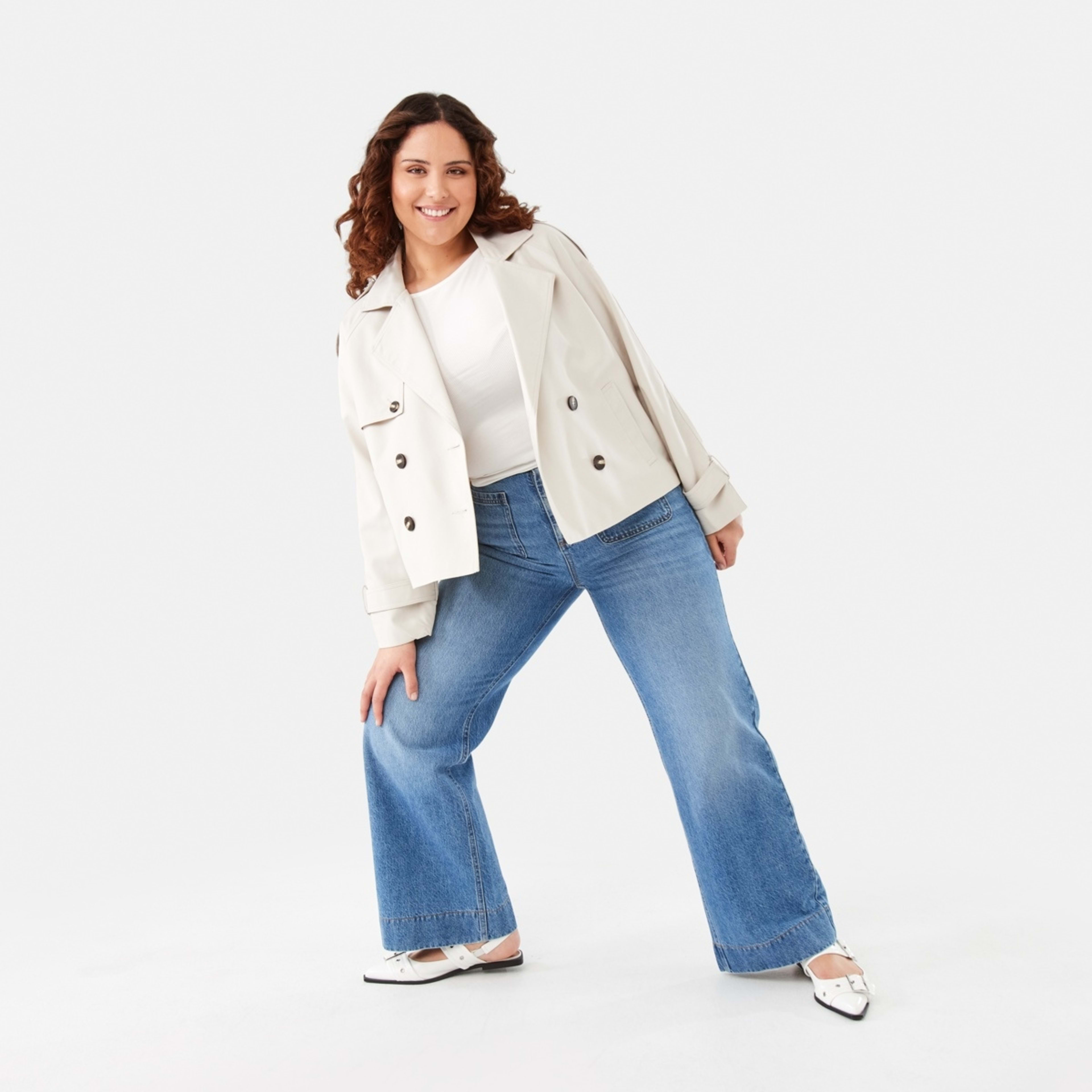 2 Crop Trench Coat Ecru, 2 of 10