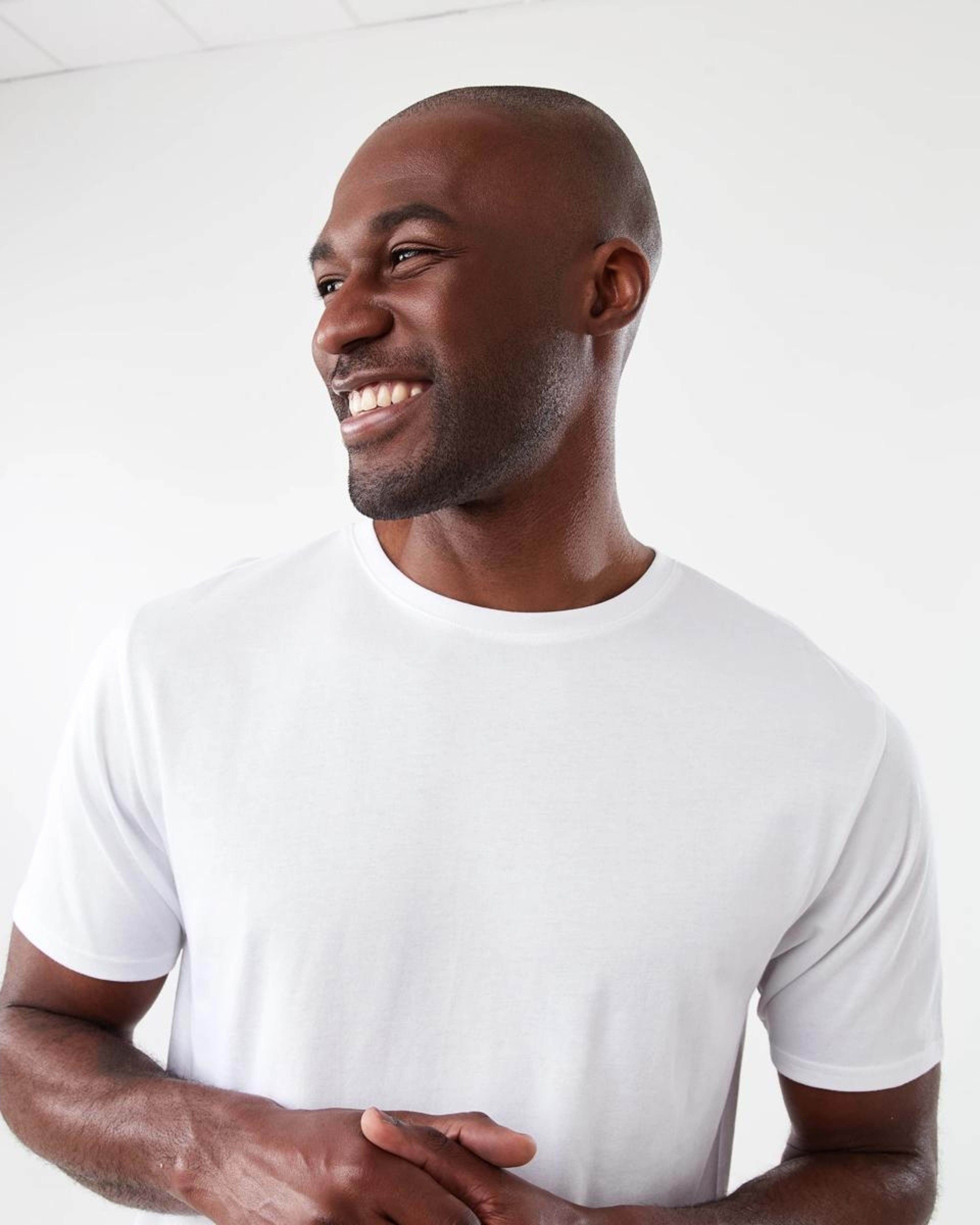 4 Plain Crew Neck T-shirt WHITE, 4 of 7