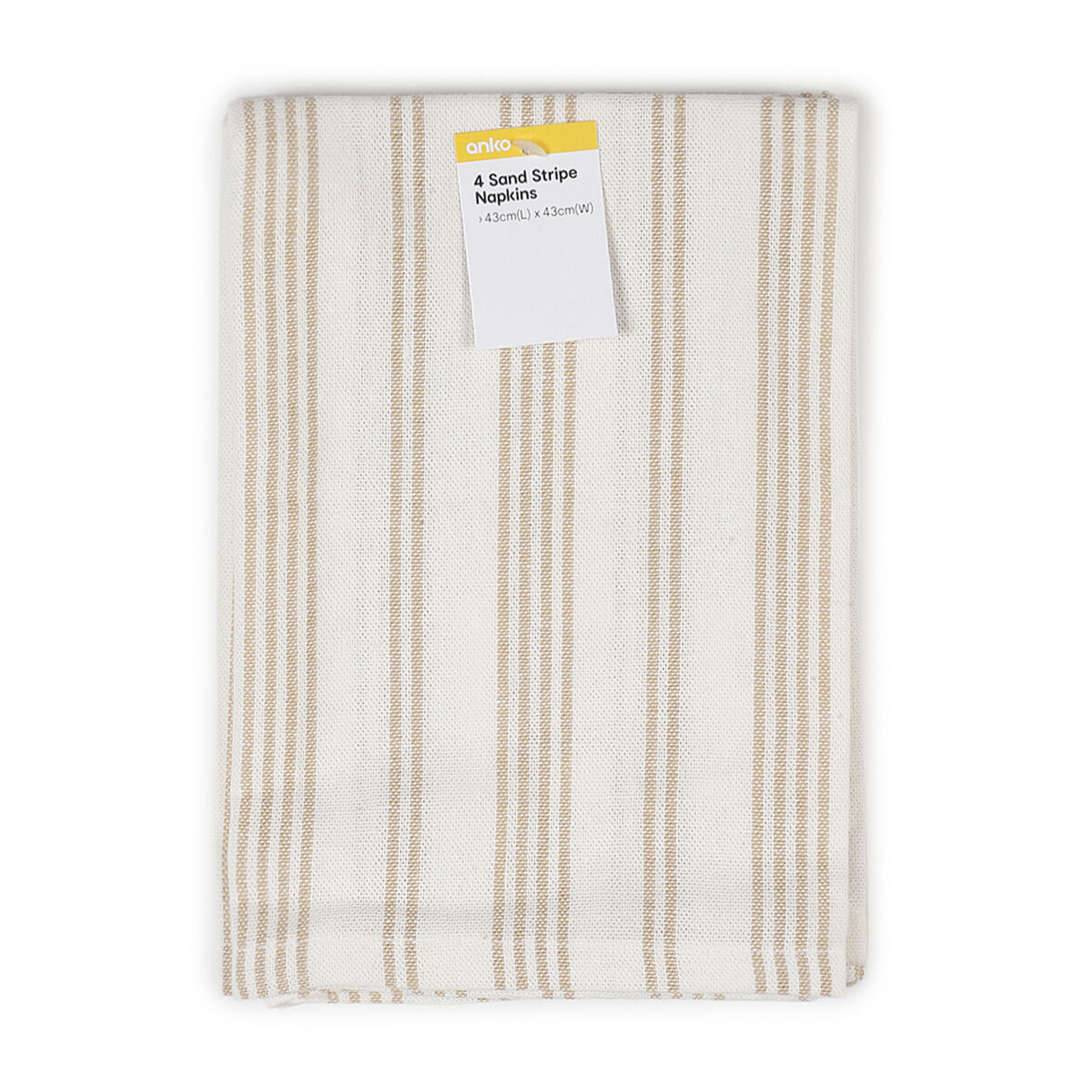 4 4 Pack Sand Stripe Napkins, 4 of 5