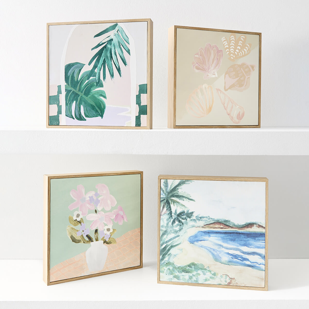 Tropical Palm Framed Canvas - Kmart