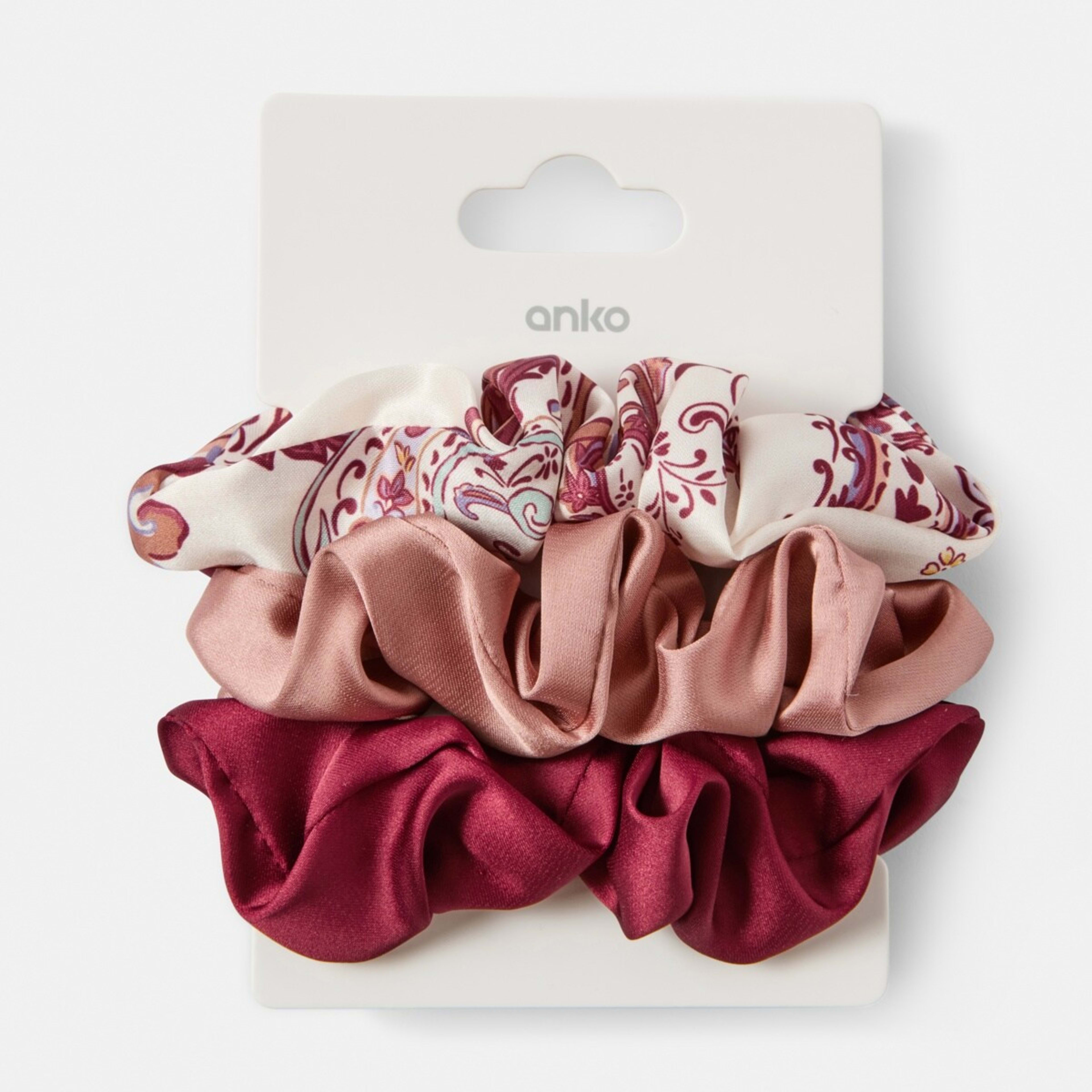 4 3 Pack Satin Paisley Hair Scrunchies, 4 of 4